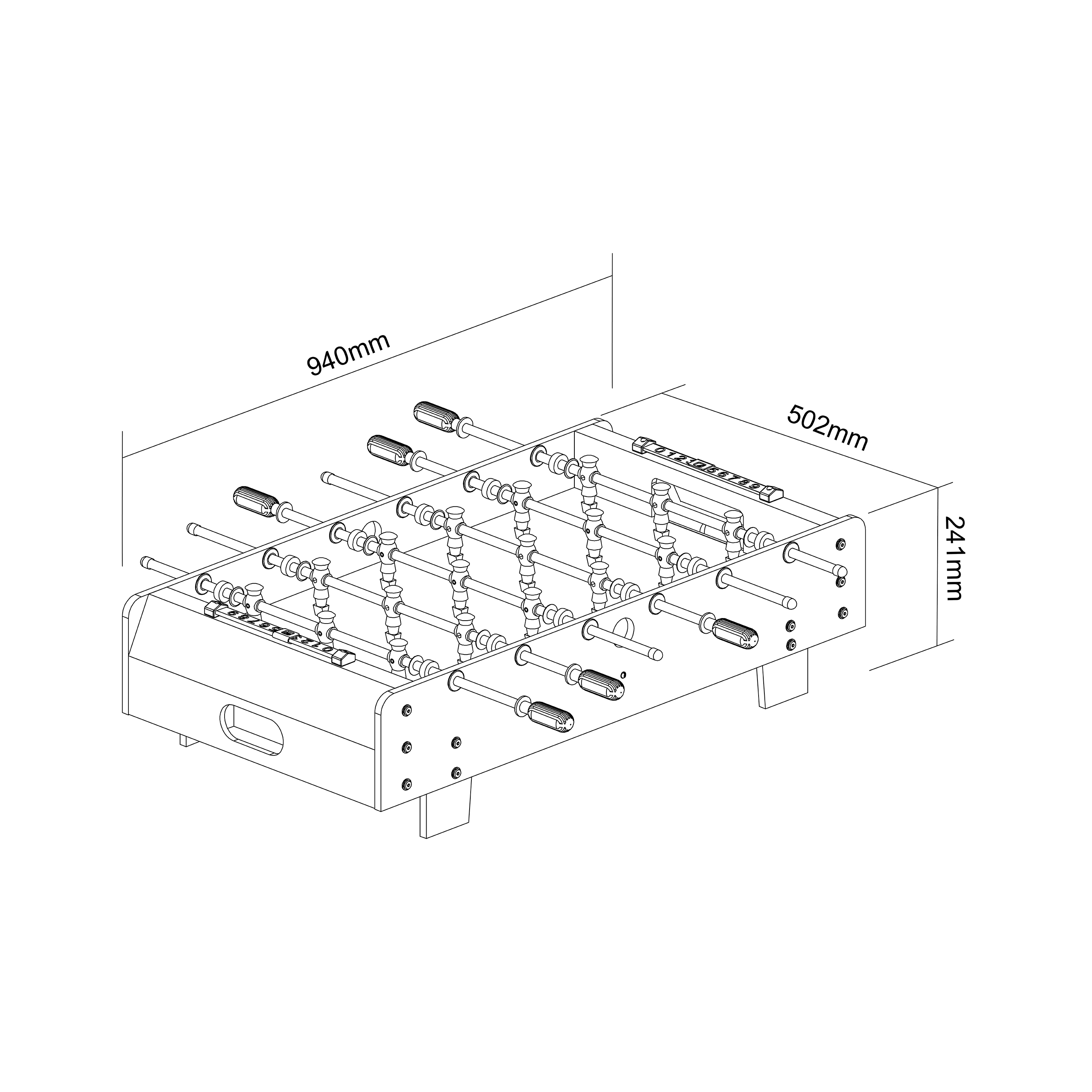 Cougar Football Table Mini 3ft Black