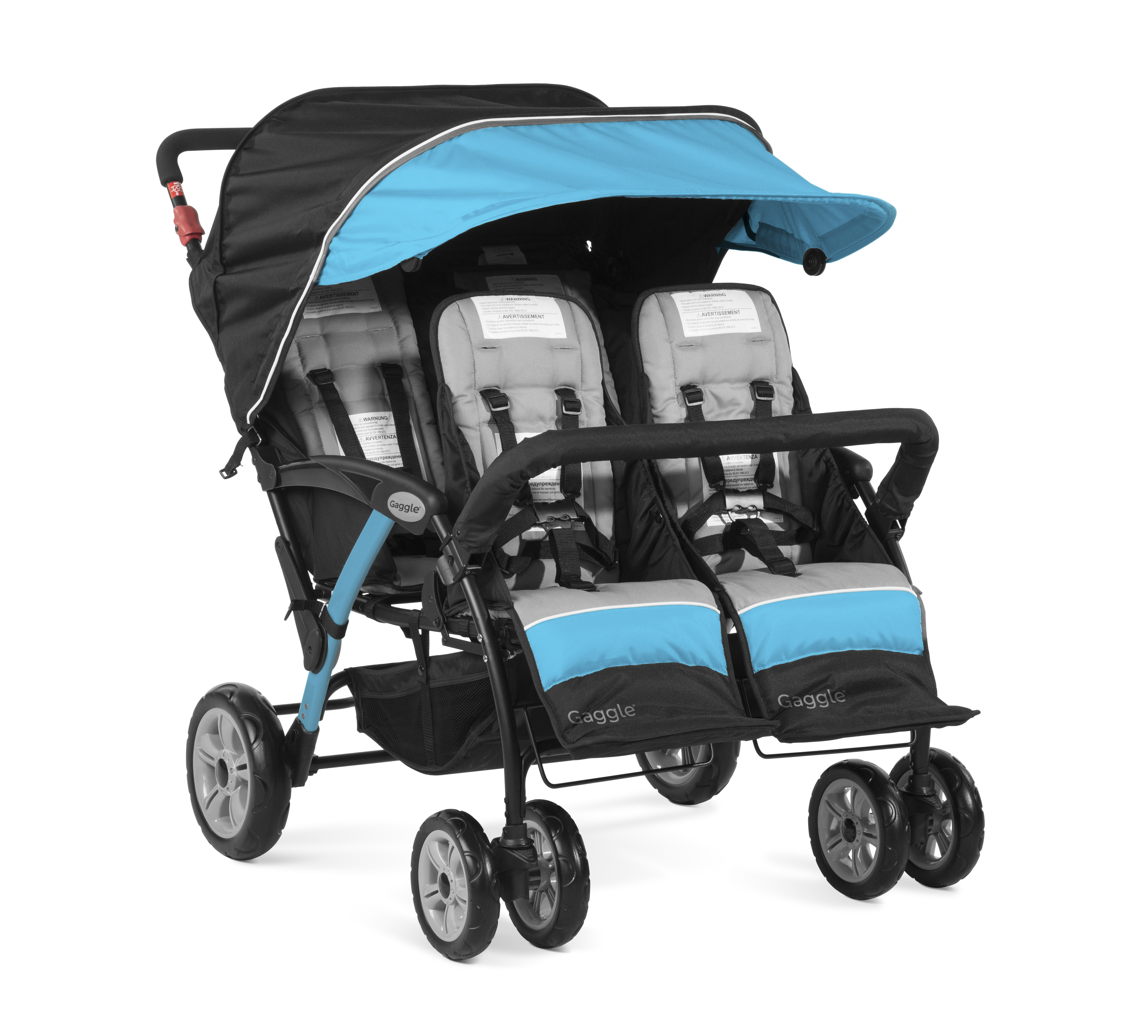 Gaggle Odyssey 4x4 Quad Stroller for 4 Children - Turquoise