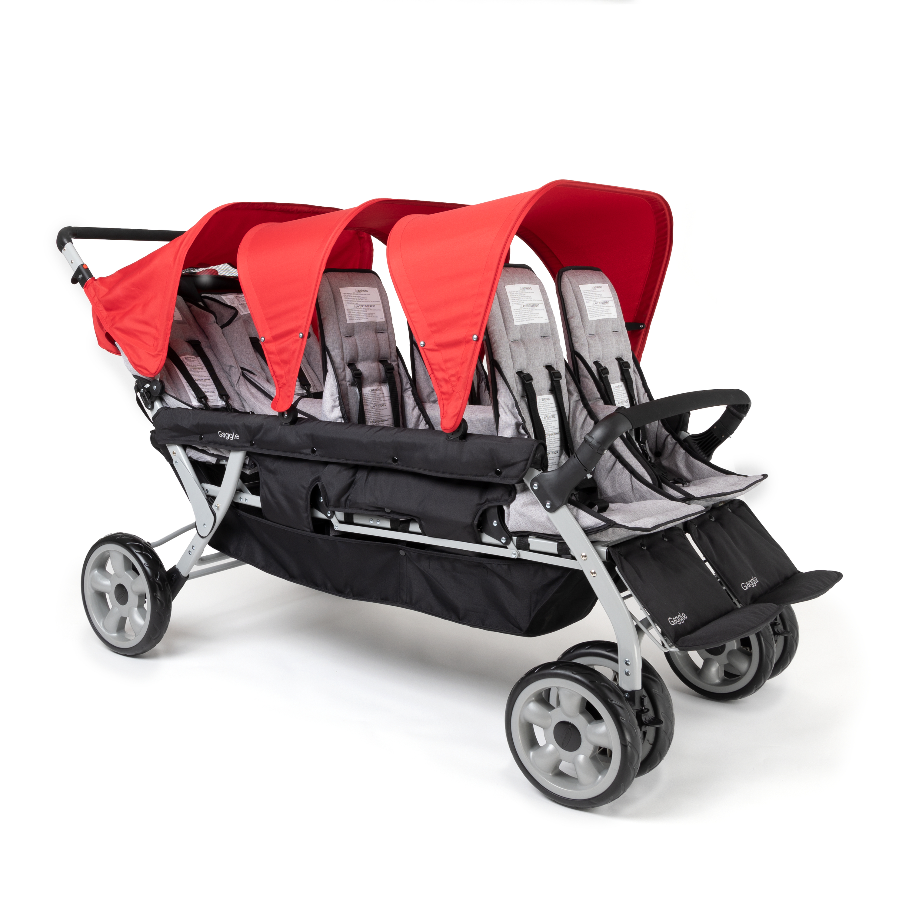 Gaggle Jamboree Folding Stroller for 6 children - Red