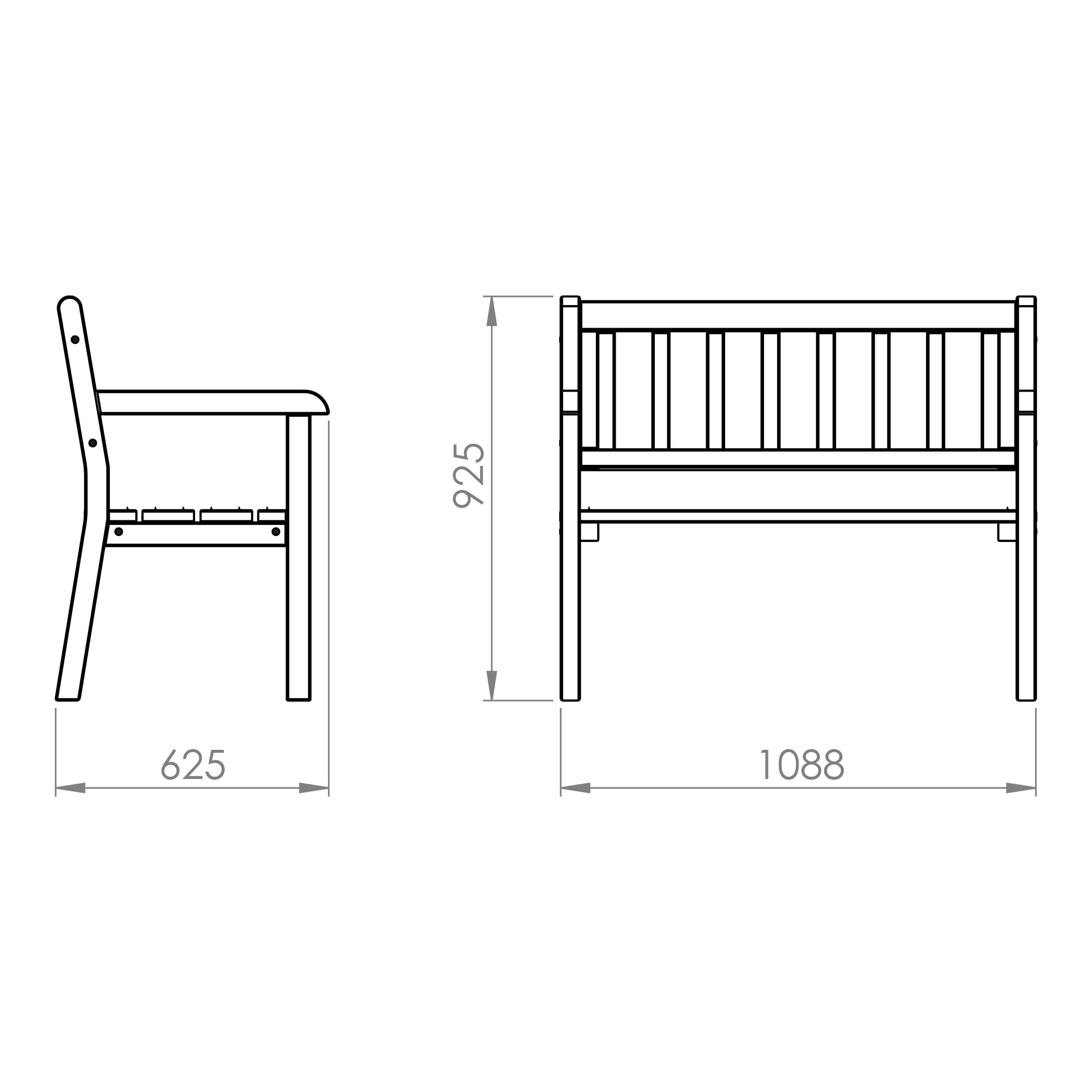 AXI Charlotte Wooden Garden Bench 110 cm - Brown