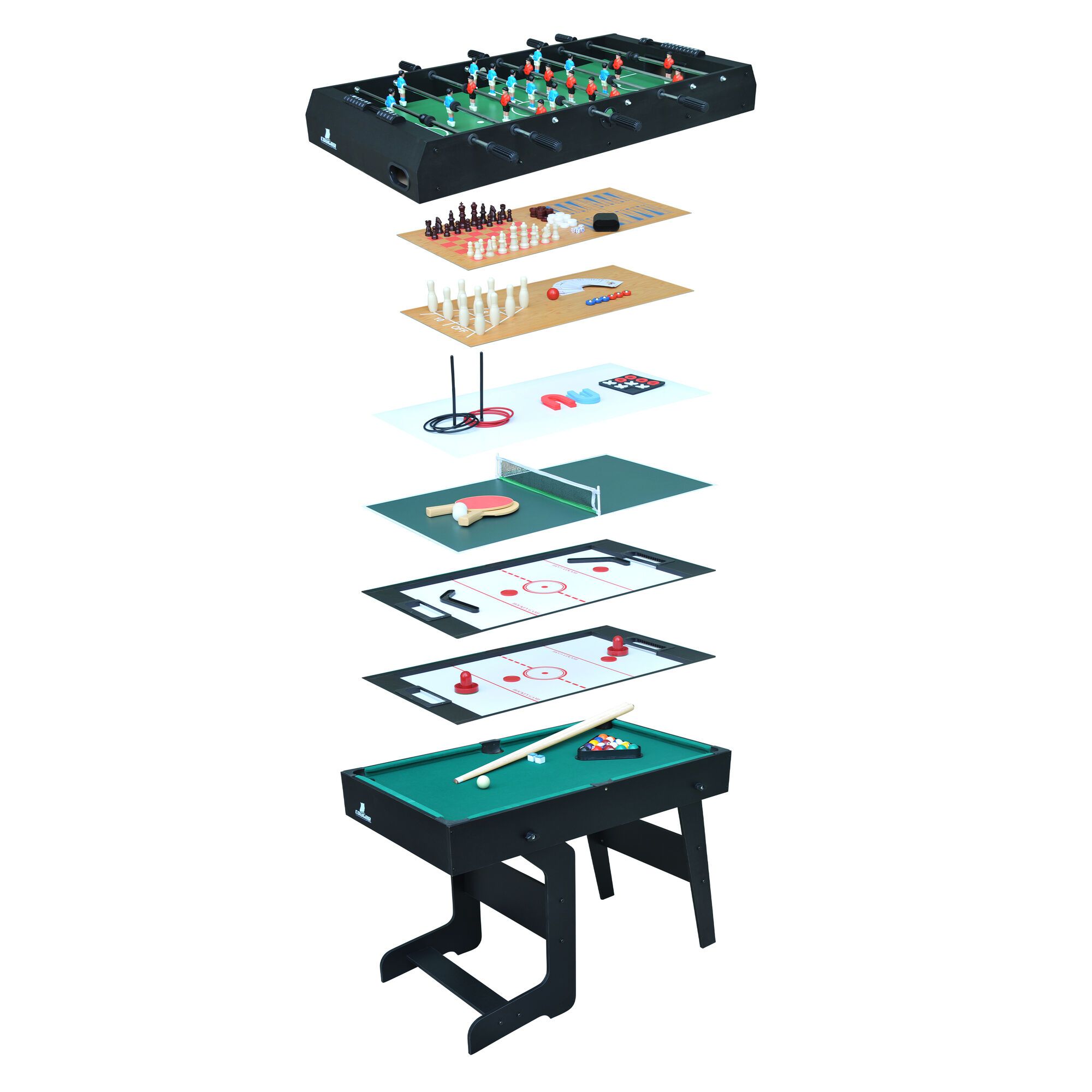 Cougar All-in-One 16-in-1 Multi Game Table - Black