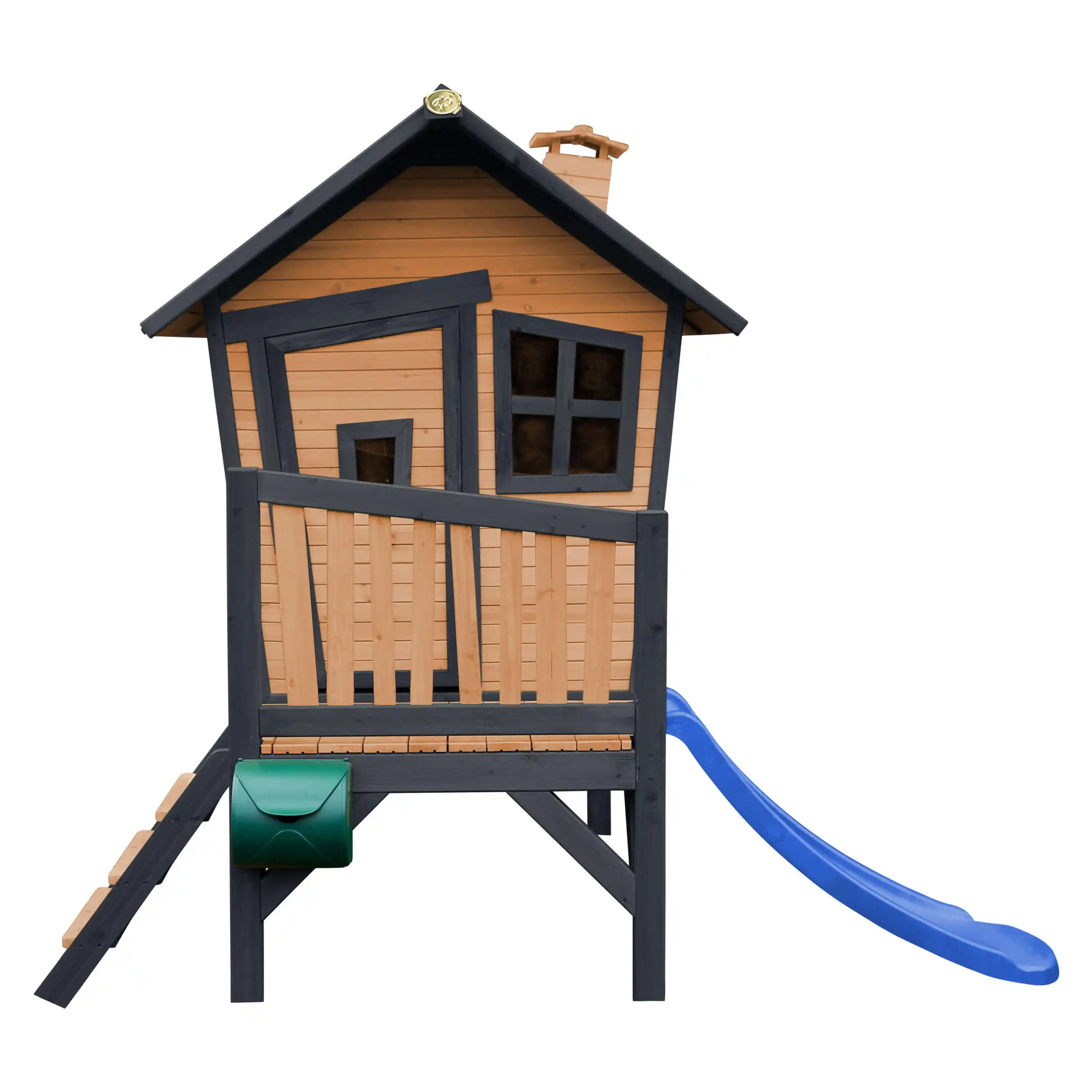 AXI Robin Playhouse Brown/Anthracite - Blue Slide