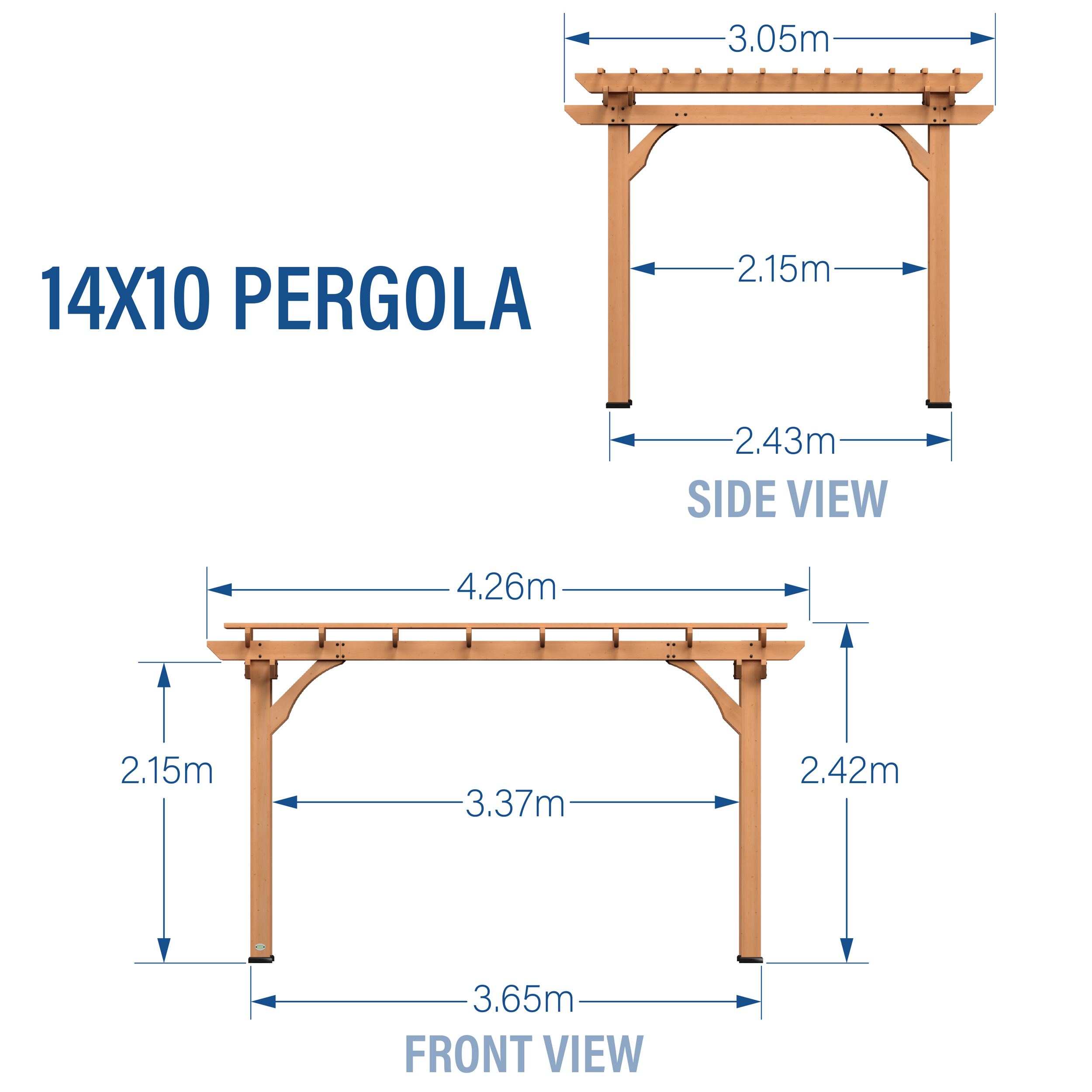 Backyard Discovery Wooden Pergola 305 x 427 cm