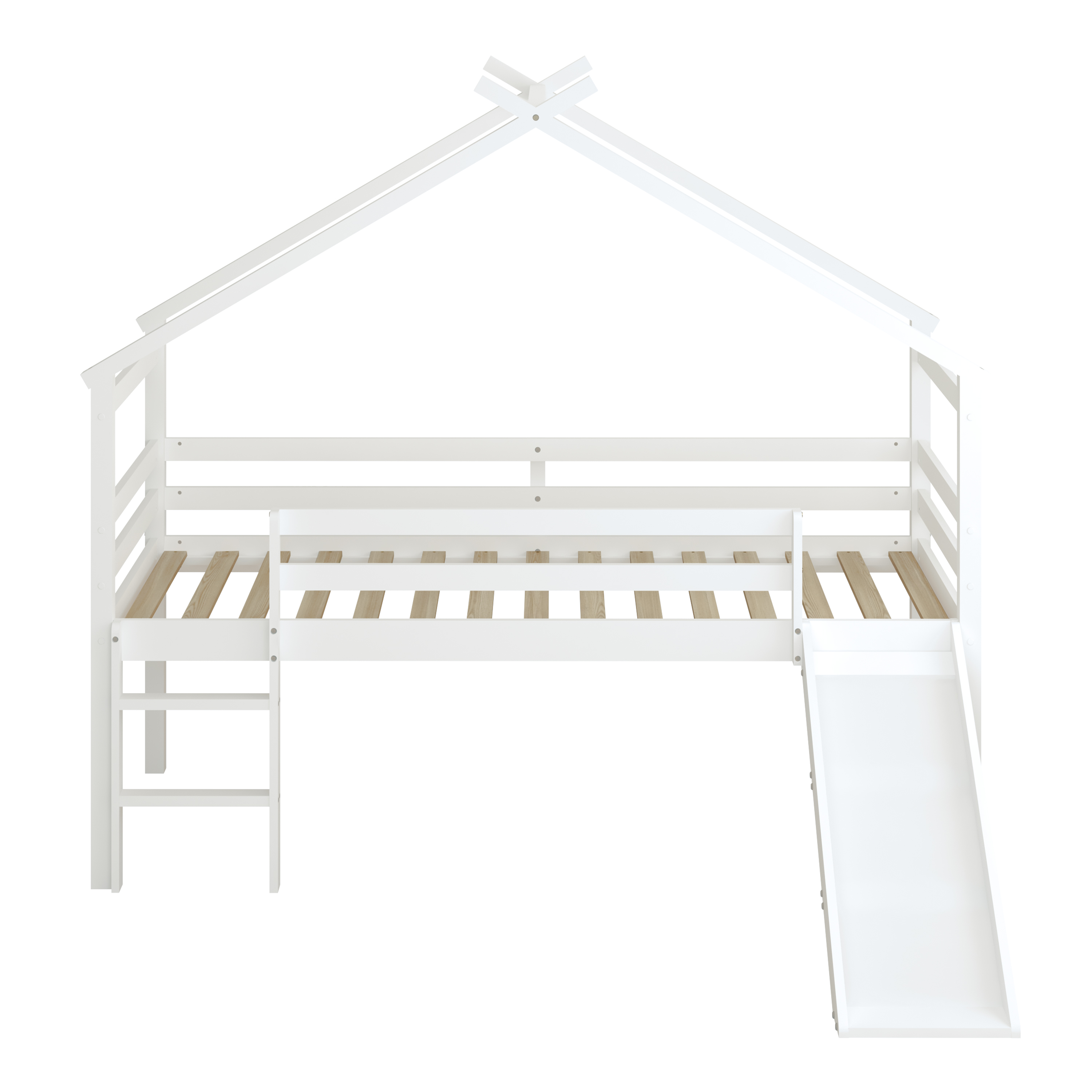 Sunny River Mid Sleeper with Slide White – Without Mattress