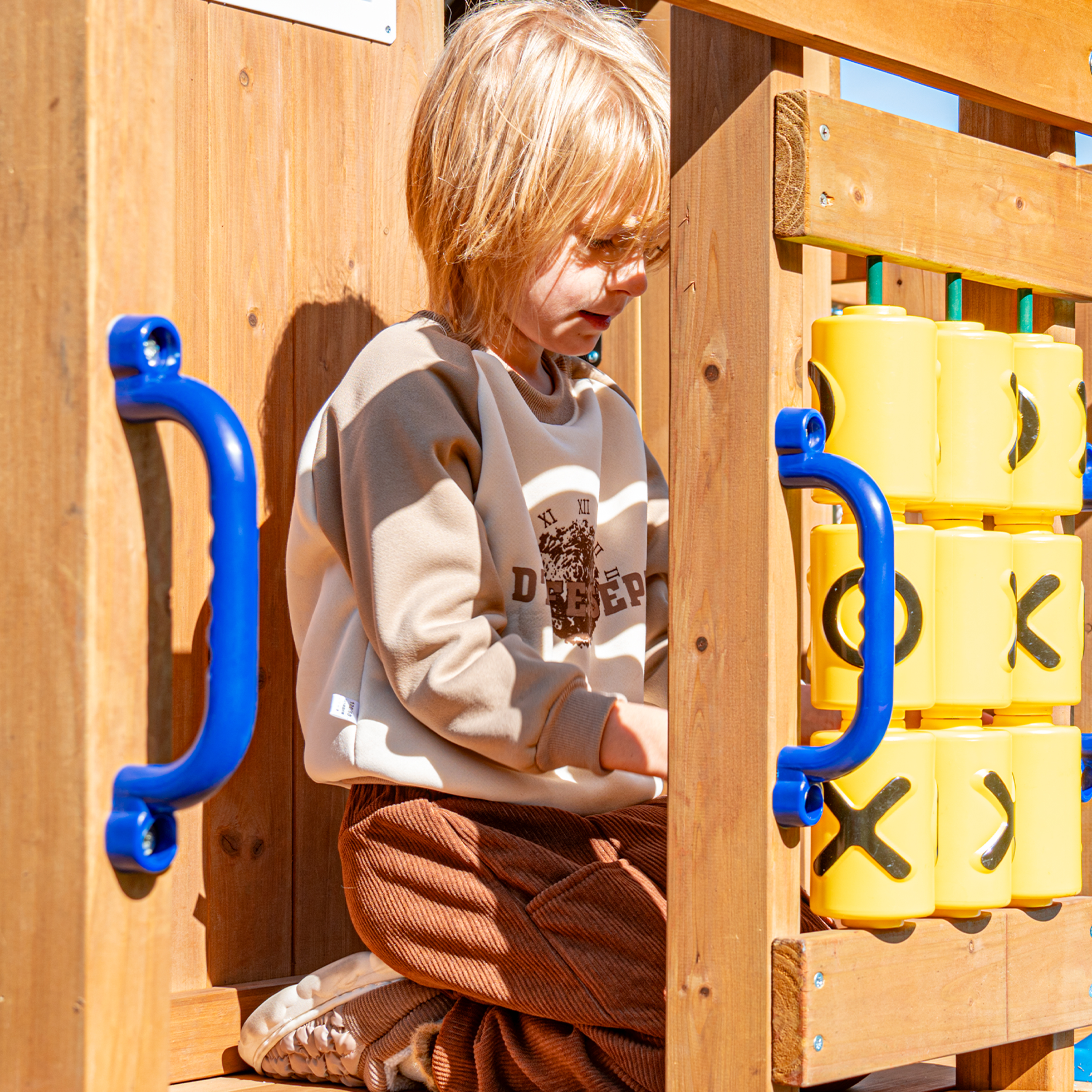 AXI Jack Climbing Frame with Double Swing and Trapeze – Grey Slide