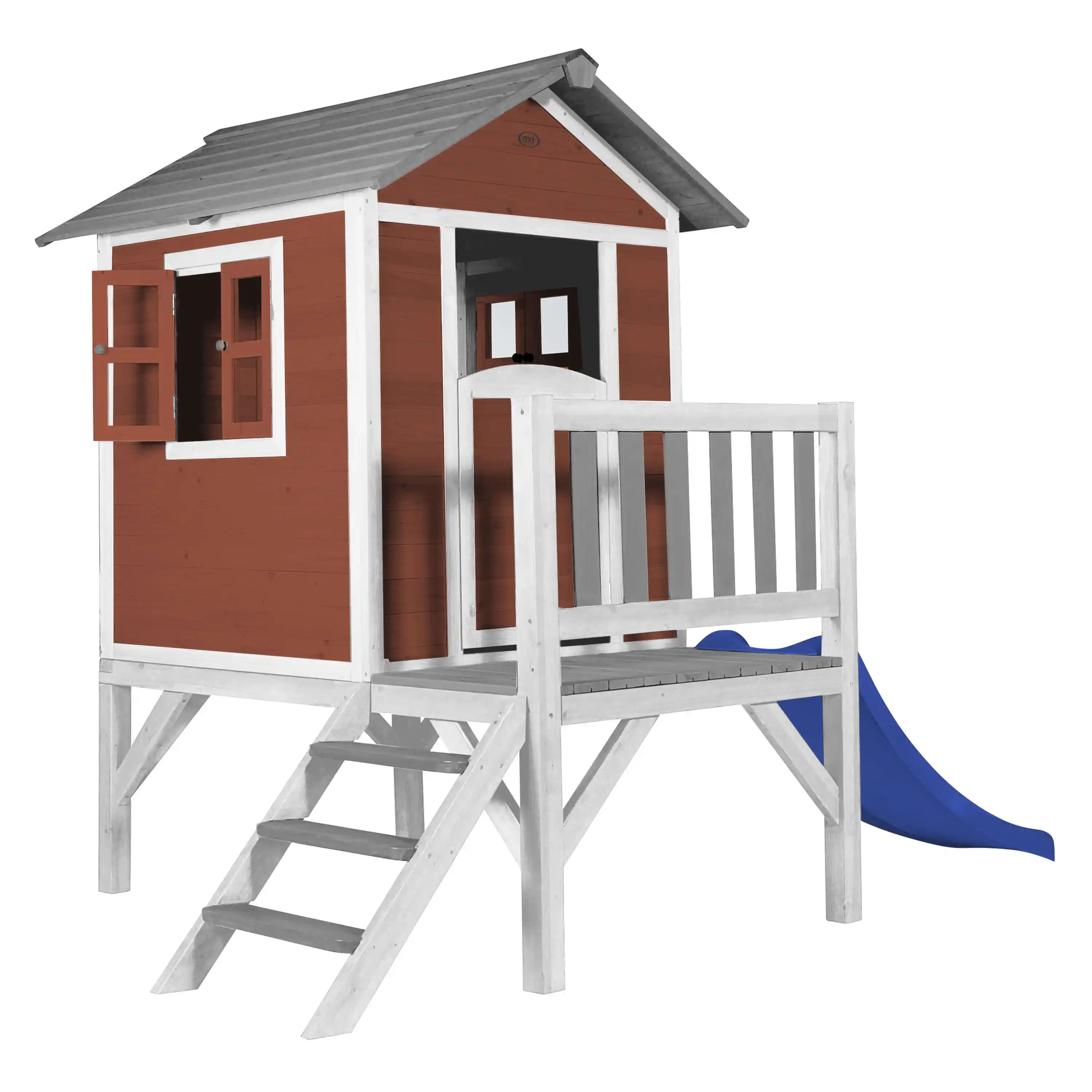 AXI Lodge XL Playhouse Scandinavian Red - Blue Slide