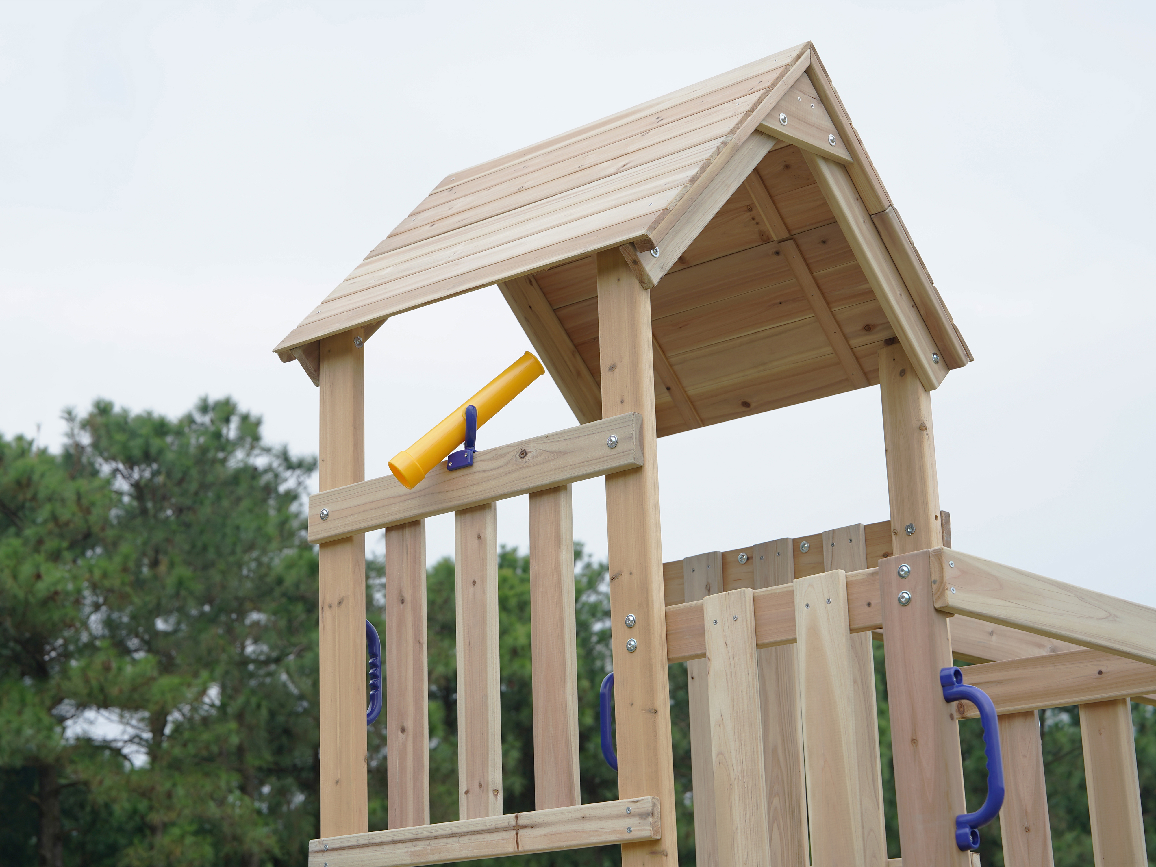 AXI Mette Climbing Frame with Double Swing Set and Picnic Table - White Slide