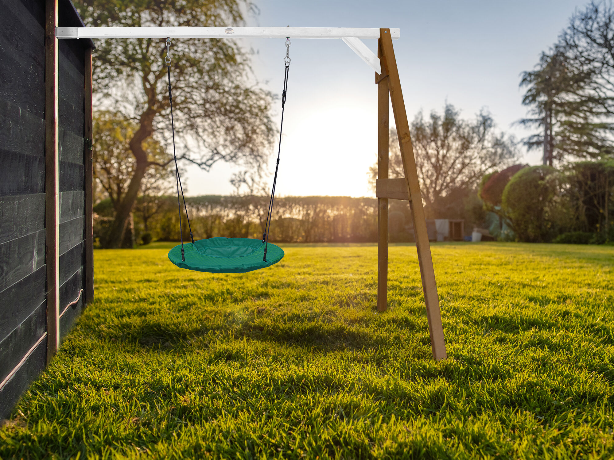 sfeerfoto AXI Summer Nest Aanbouwschommel Bruin/wit