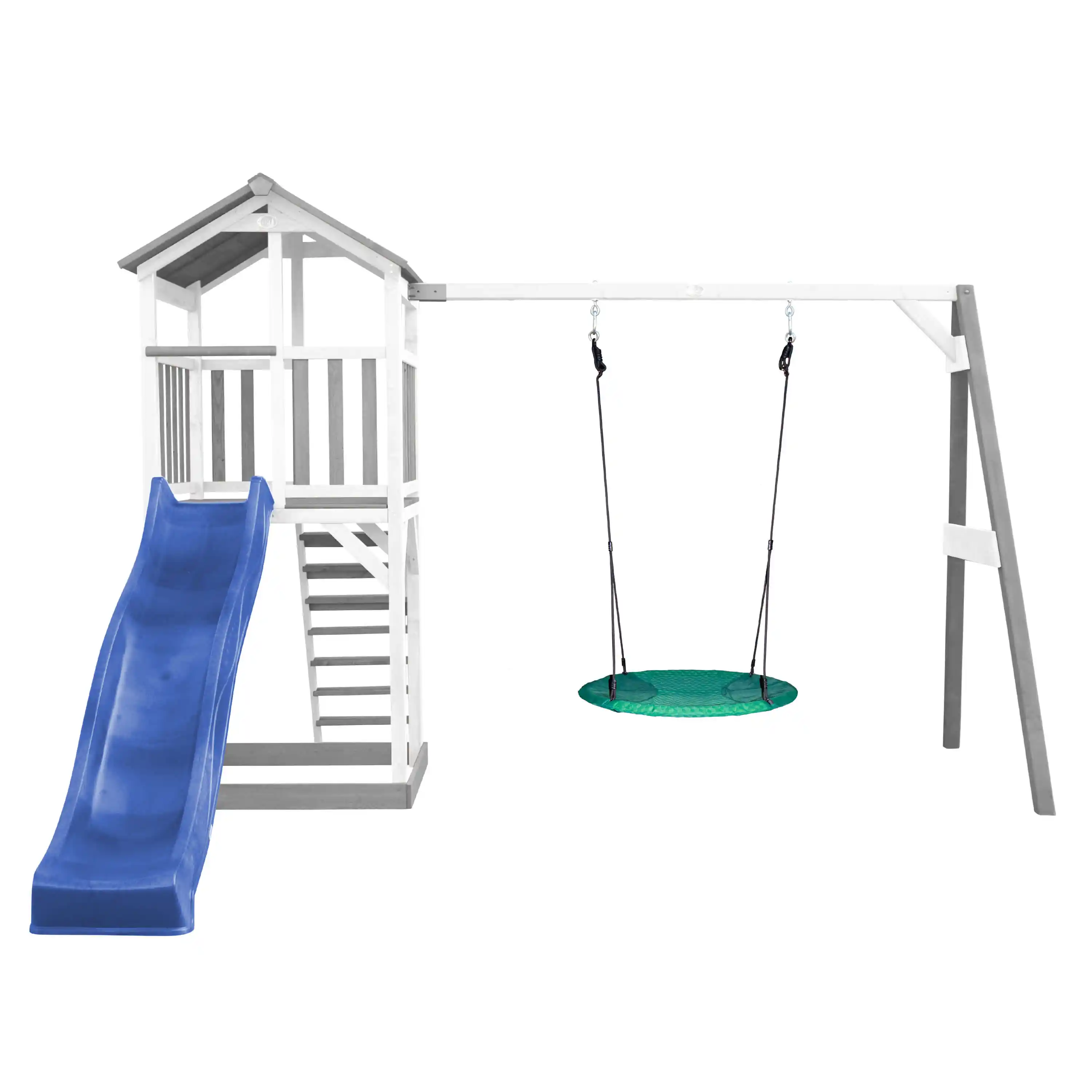 AXI Beach Tower with Summer Nest Swing Set Grey/White - Red Slide