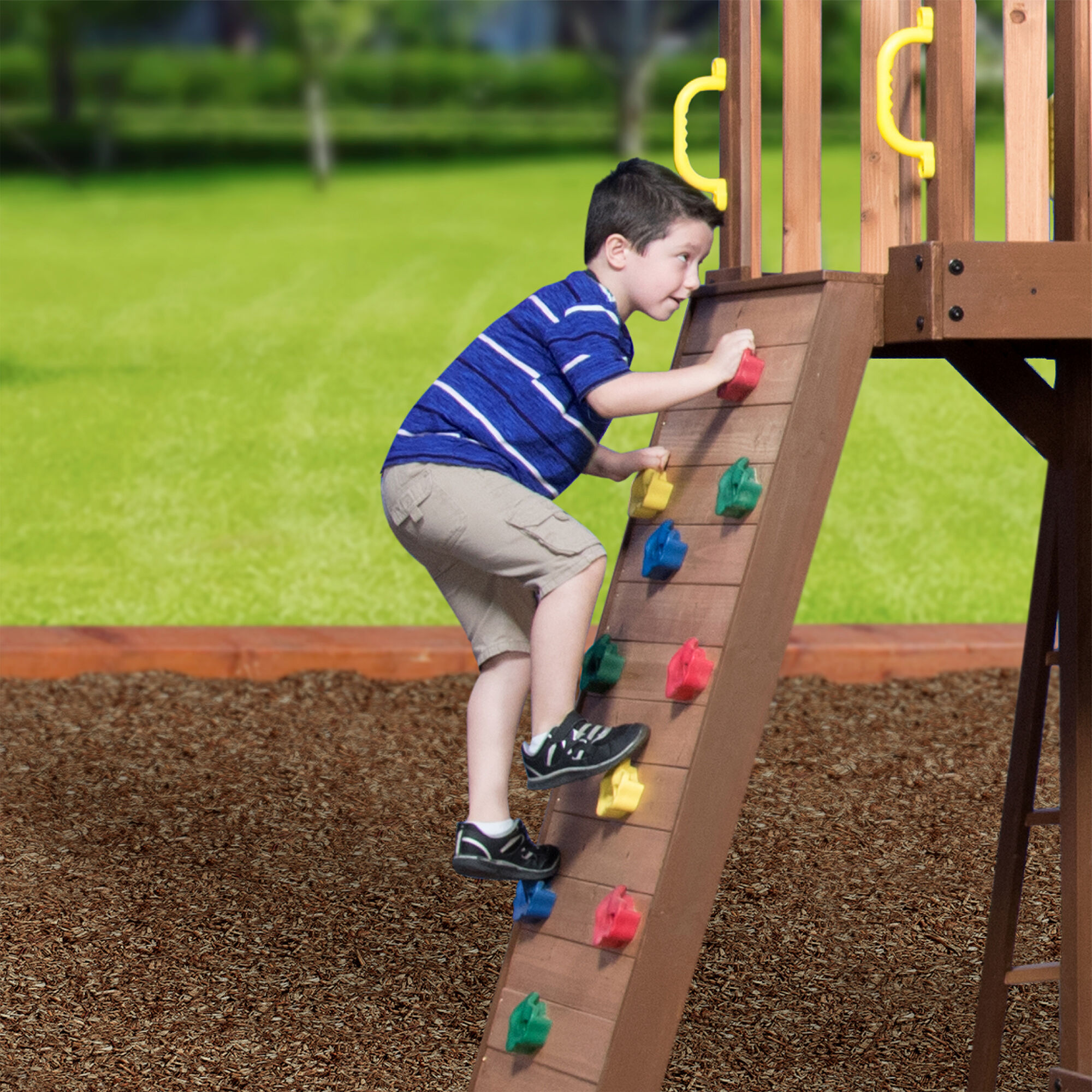 Backyard Discovery Mount Triumph Climbing Frame with Slide and Swings