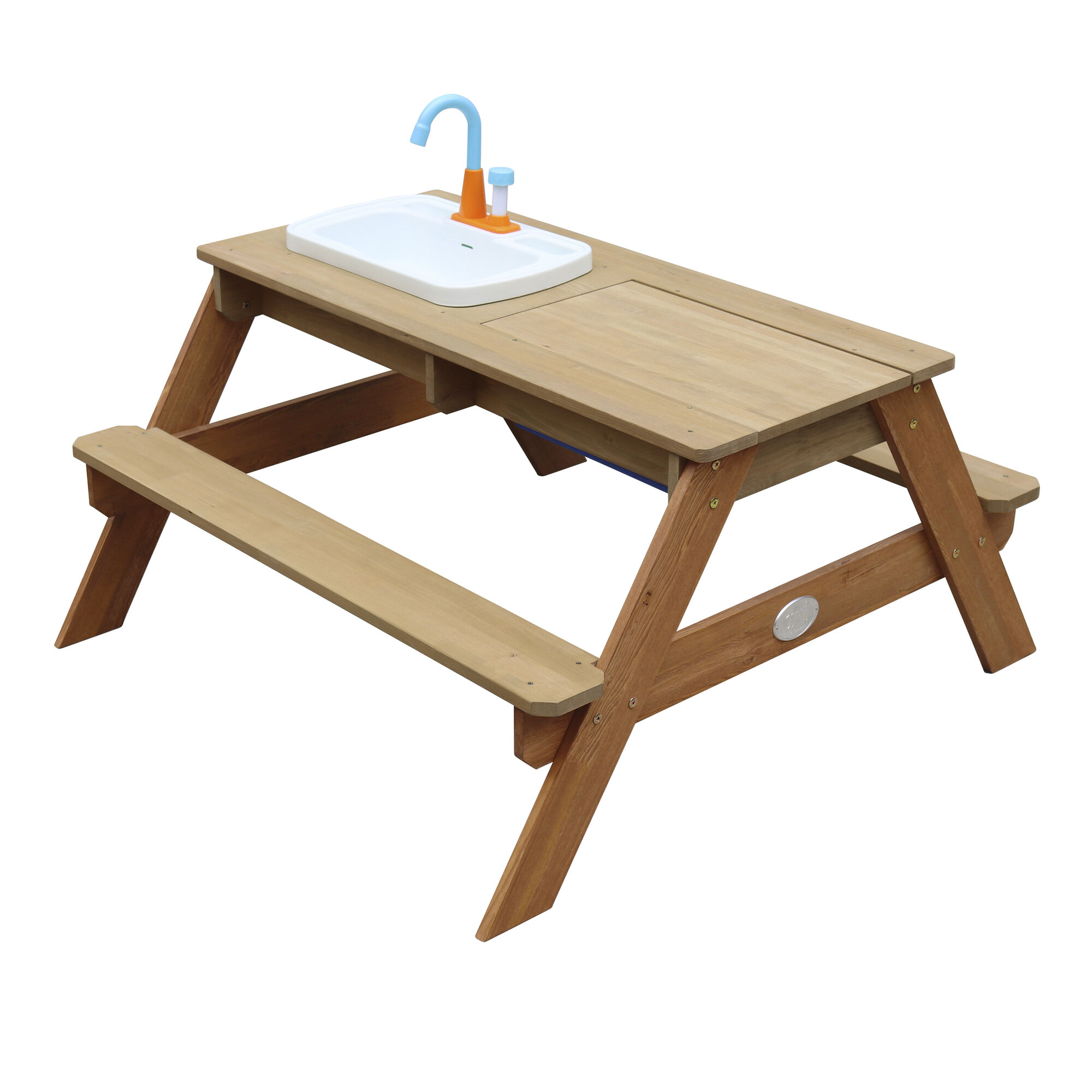 productfoto AXI Emily Zand & Water Picknicktafel met Speelkeuken wastafel Bruin