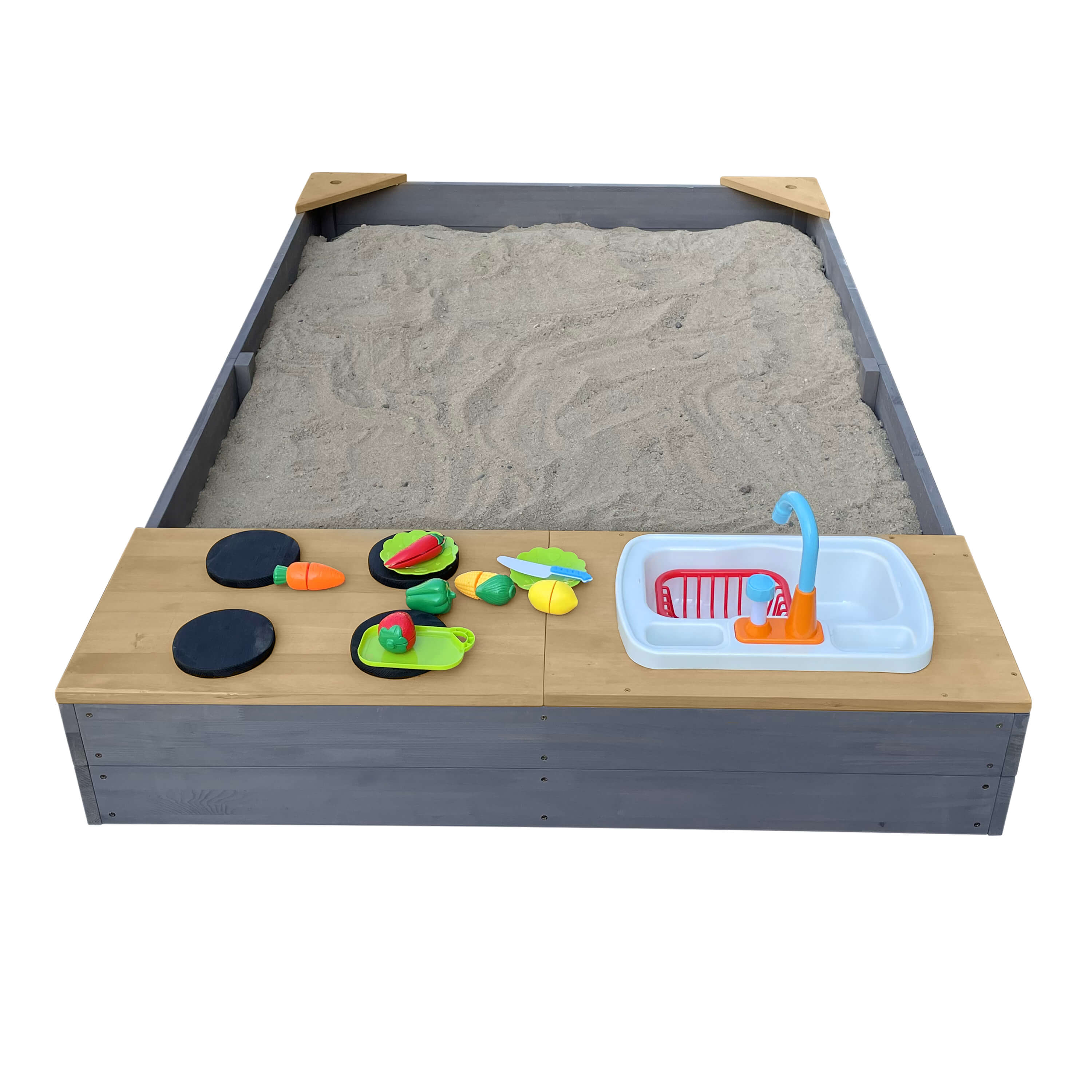 AXI Kelly Sandbox with Play Kitchen Grey/brown