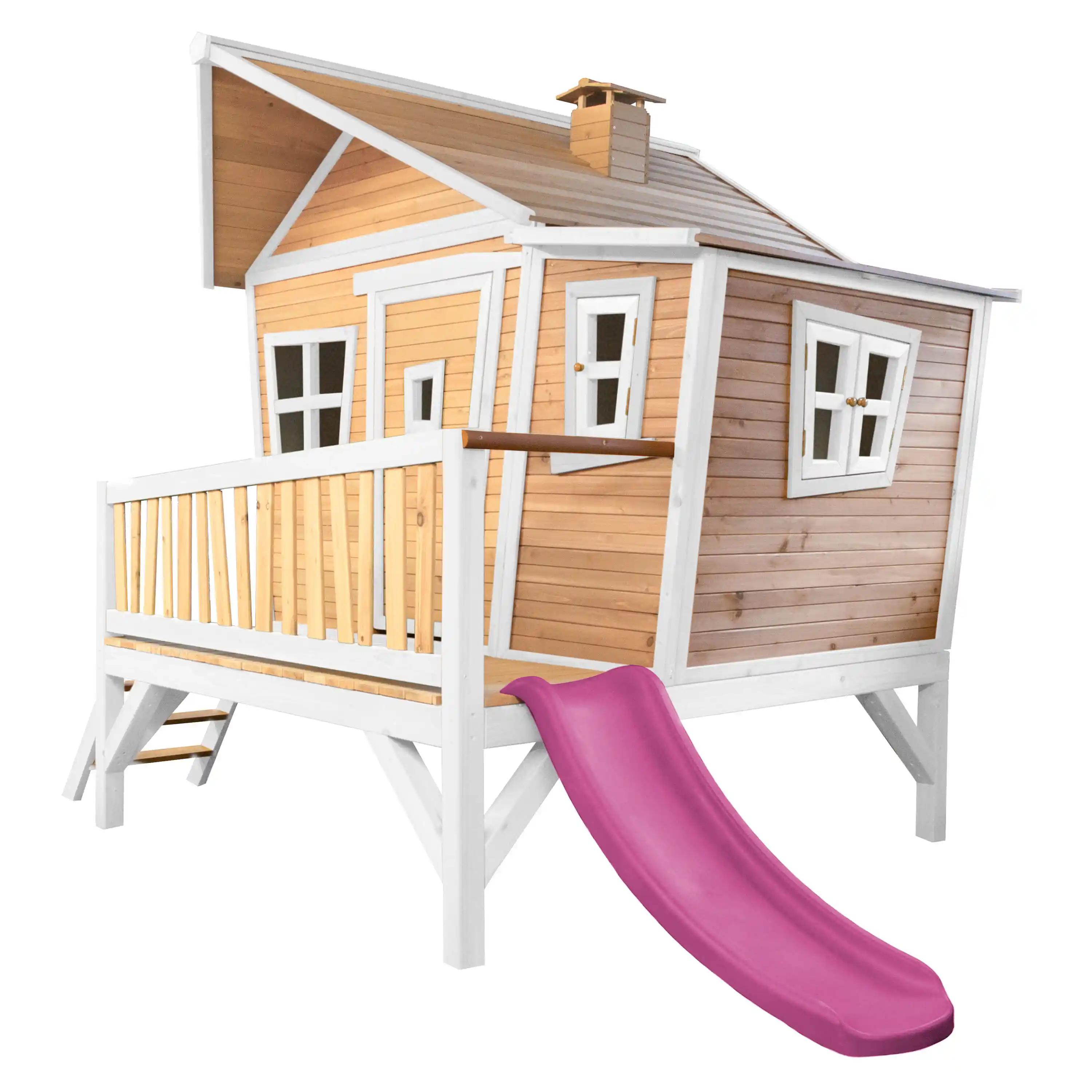 AXI Emma Playhouse Brown/White - Purple Slide