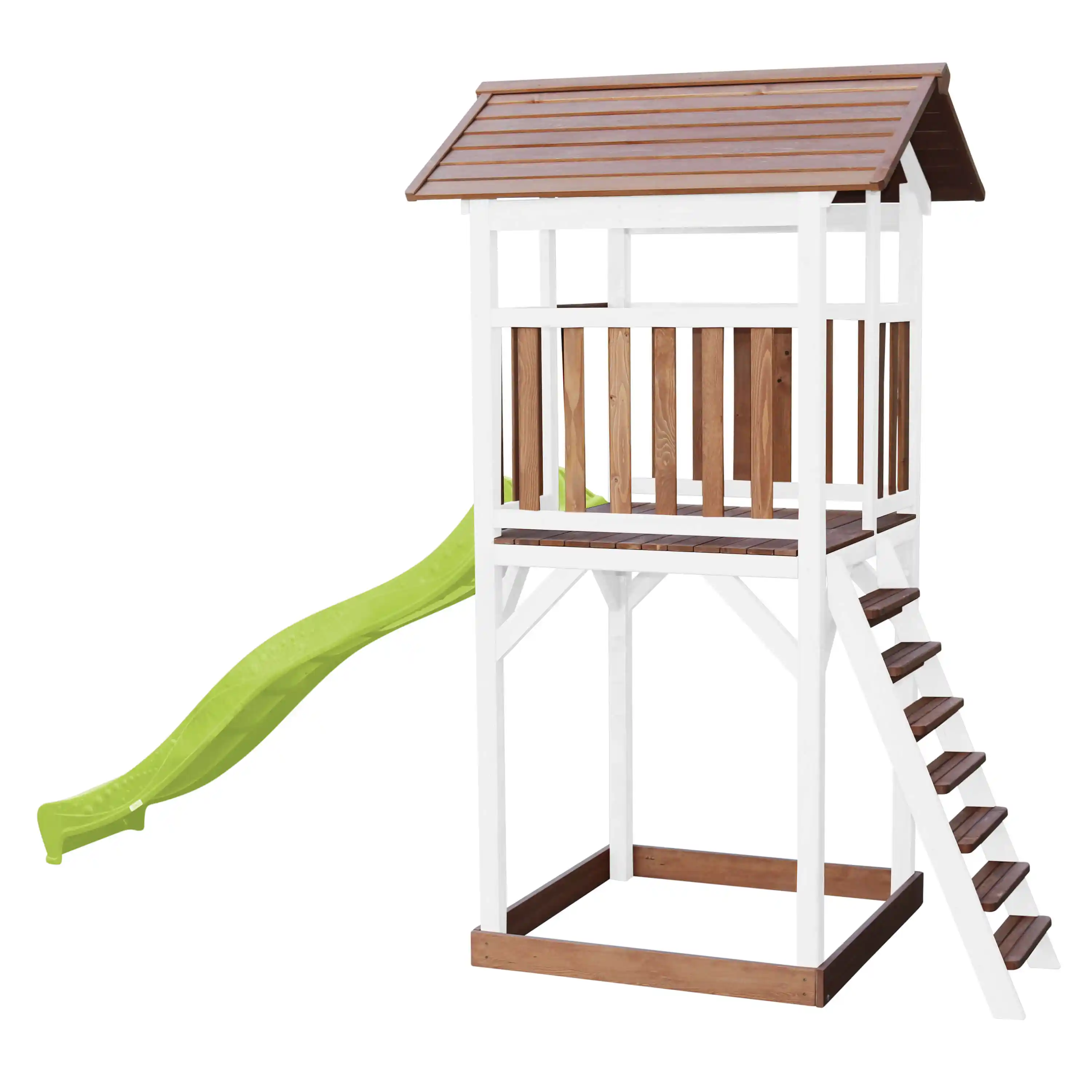 AXI Beach Tower Brown/White - Lime Green Slide