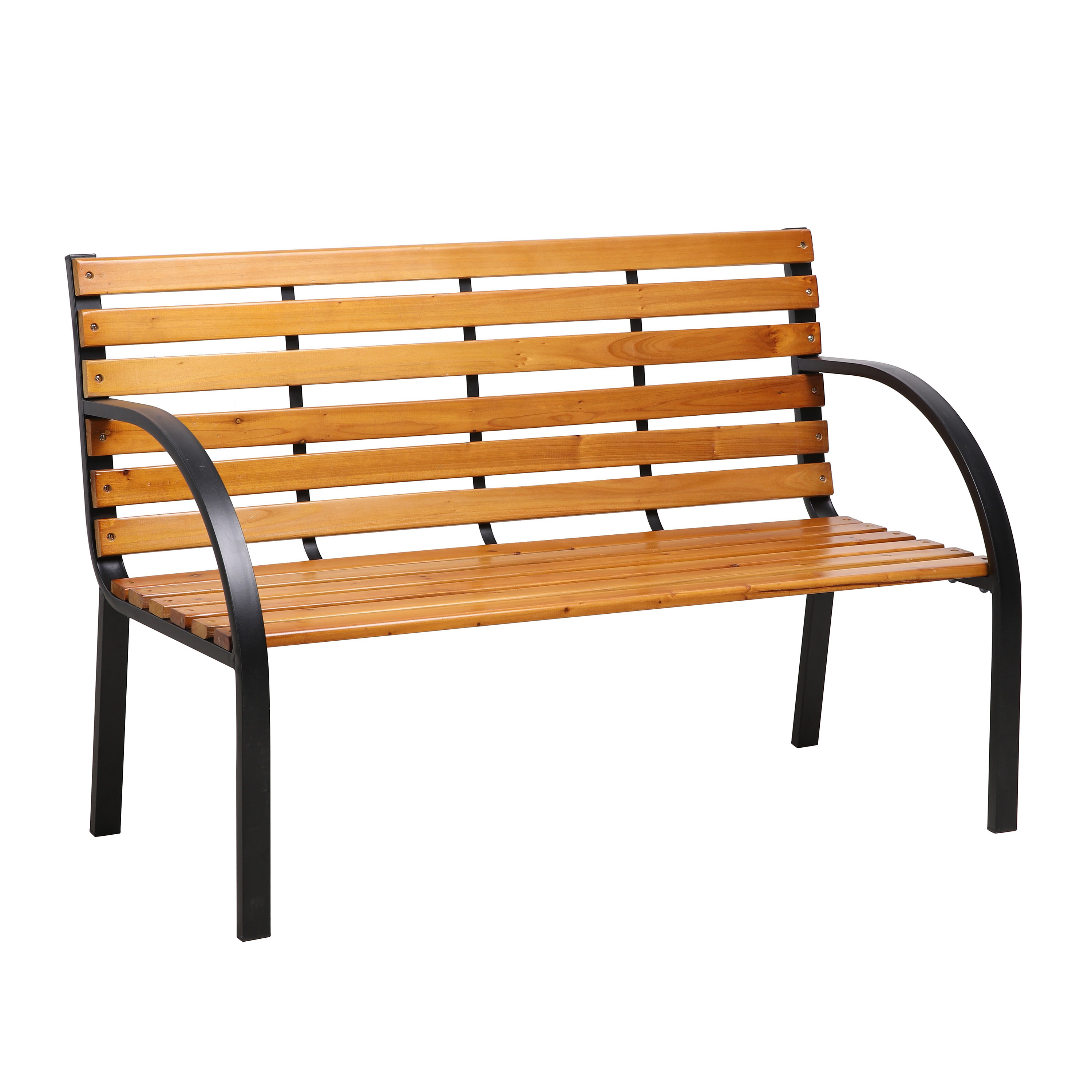 AXI Otis Wooden Bench with Matt Black Steel Frame