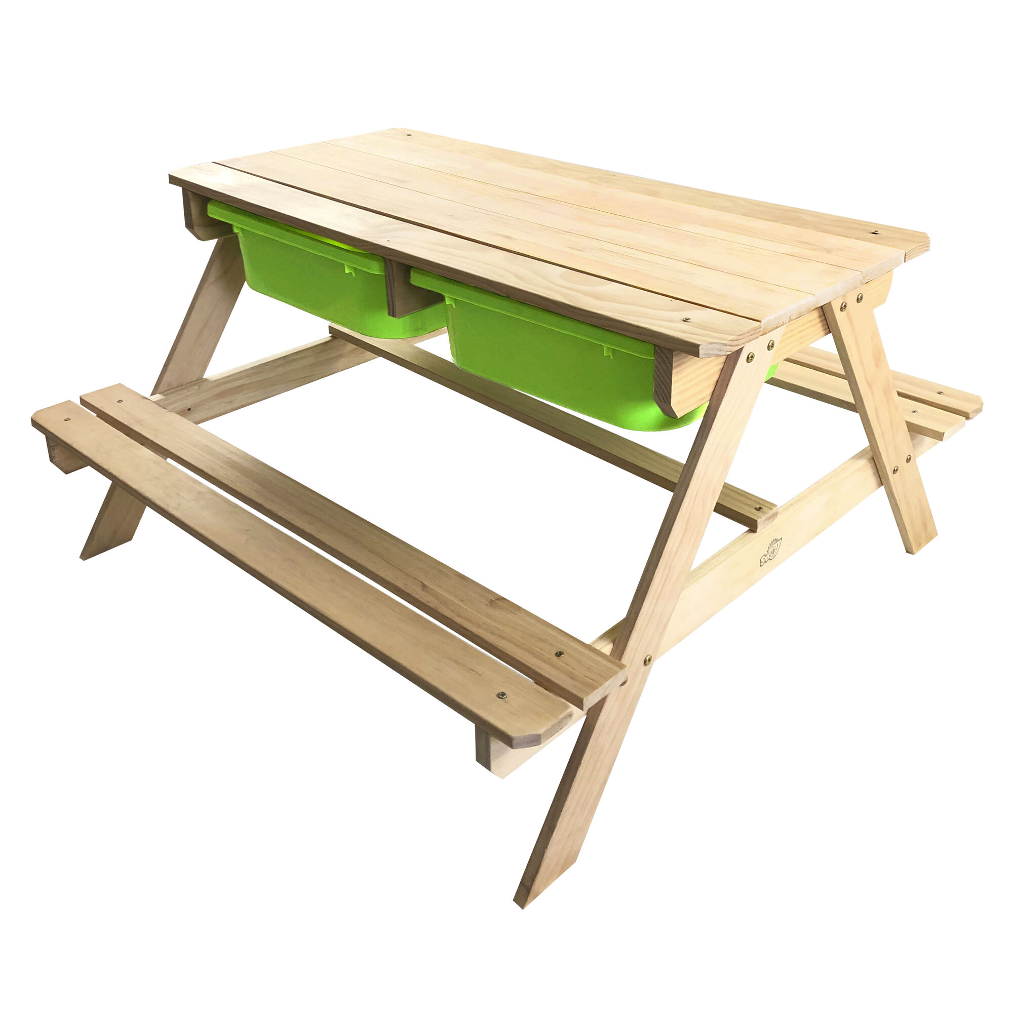 Sunny Dual Top 2.0 Sand & Water Picnic Table with Green Bins