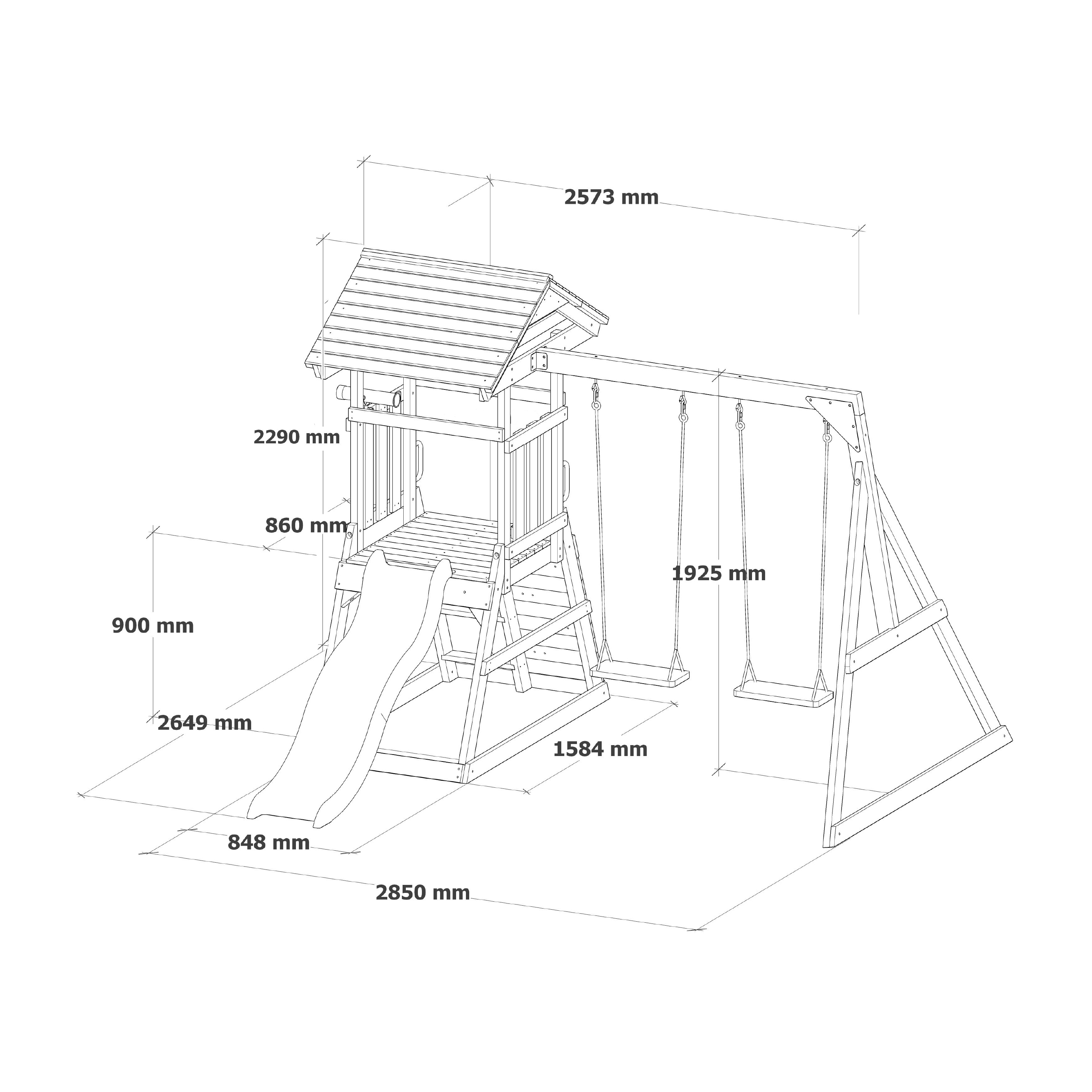 AXI Mia Climbing Frame with Double Swing Set – Lime Green Slide