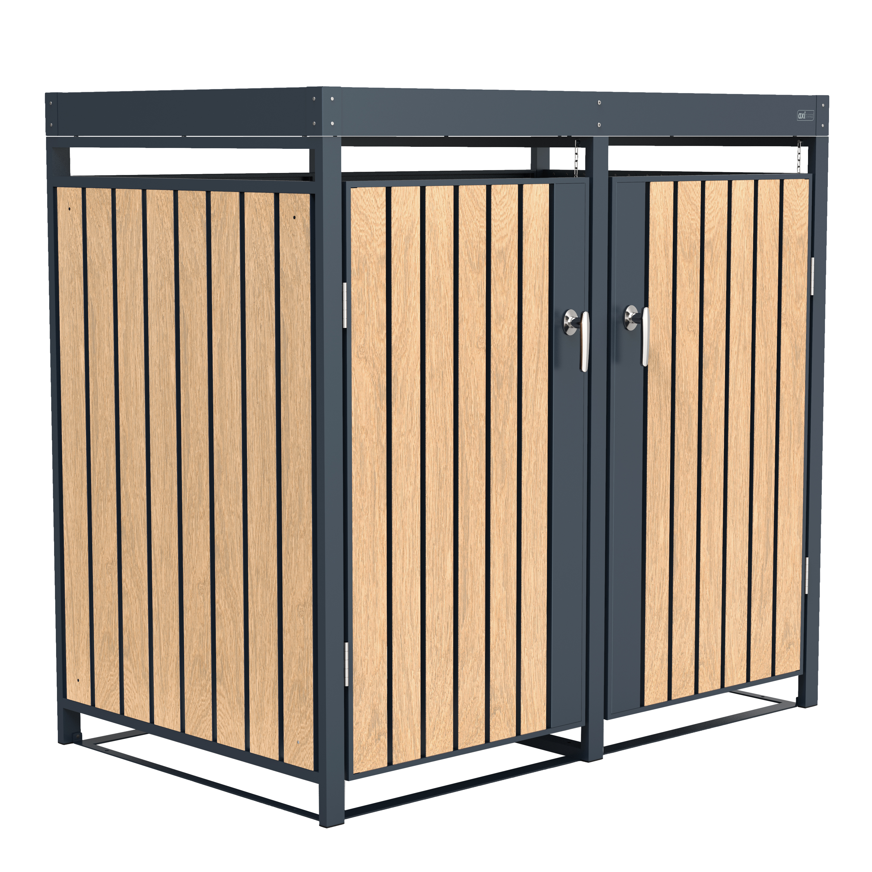 AXI Leon Metal Garbage Bin Shed - 2 Garbage Bins