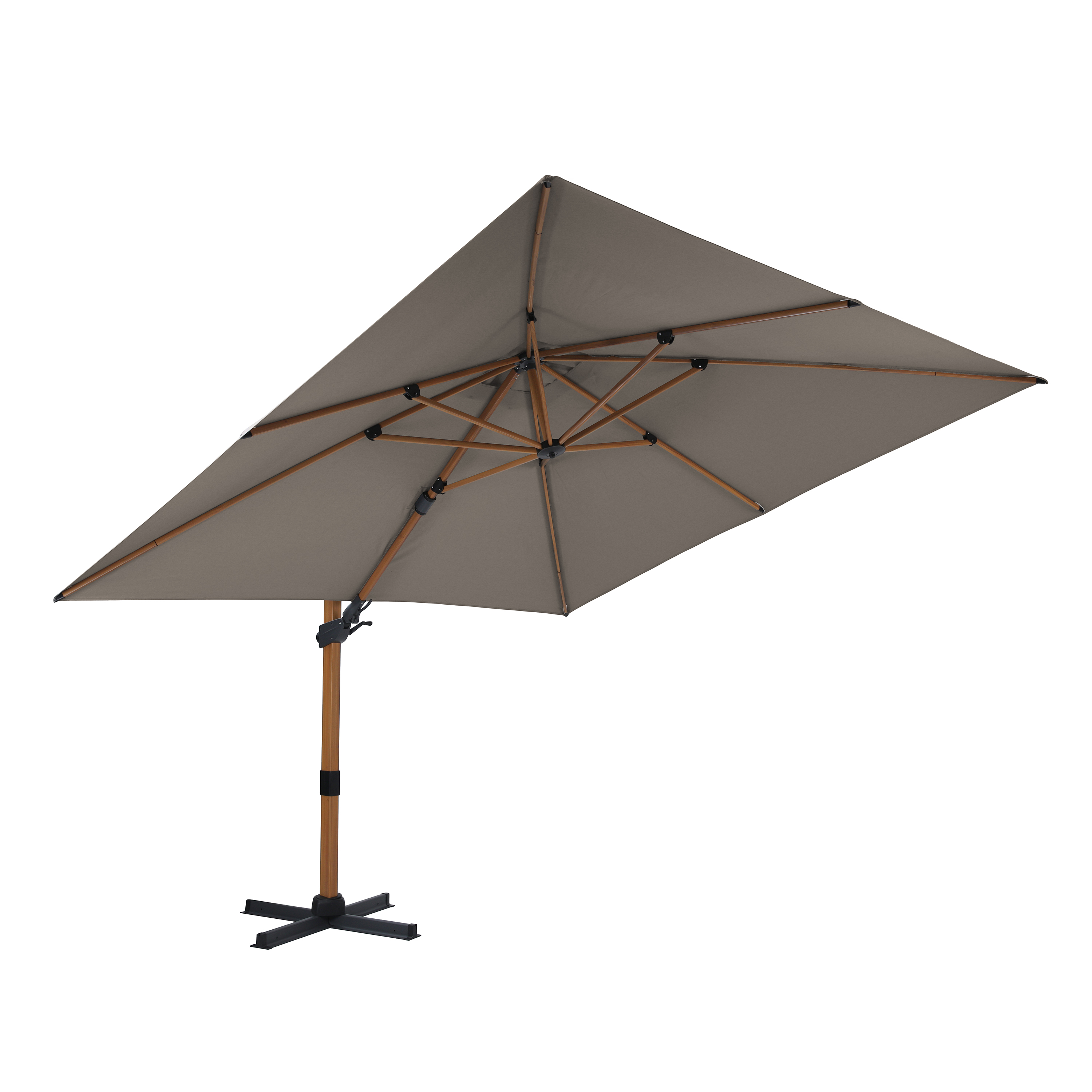 AXI Apollo Premium Cantilever Parasol 300x300cm - Wood-look/Taupe