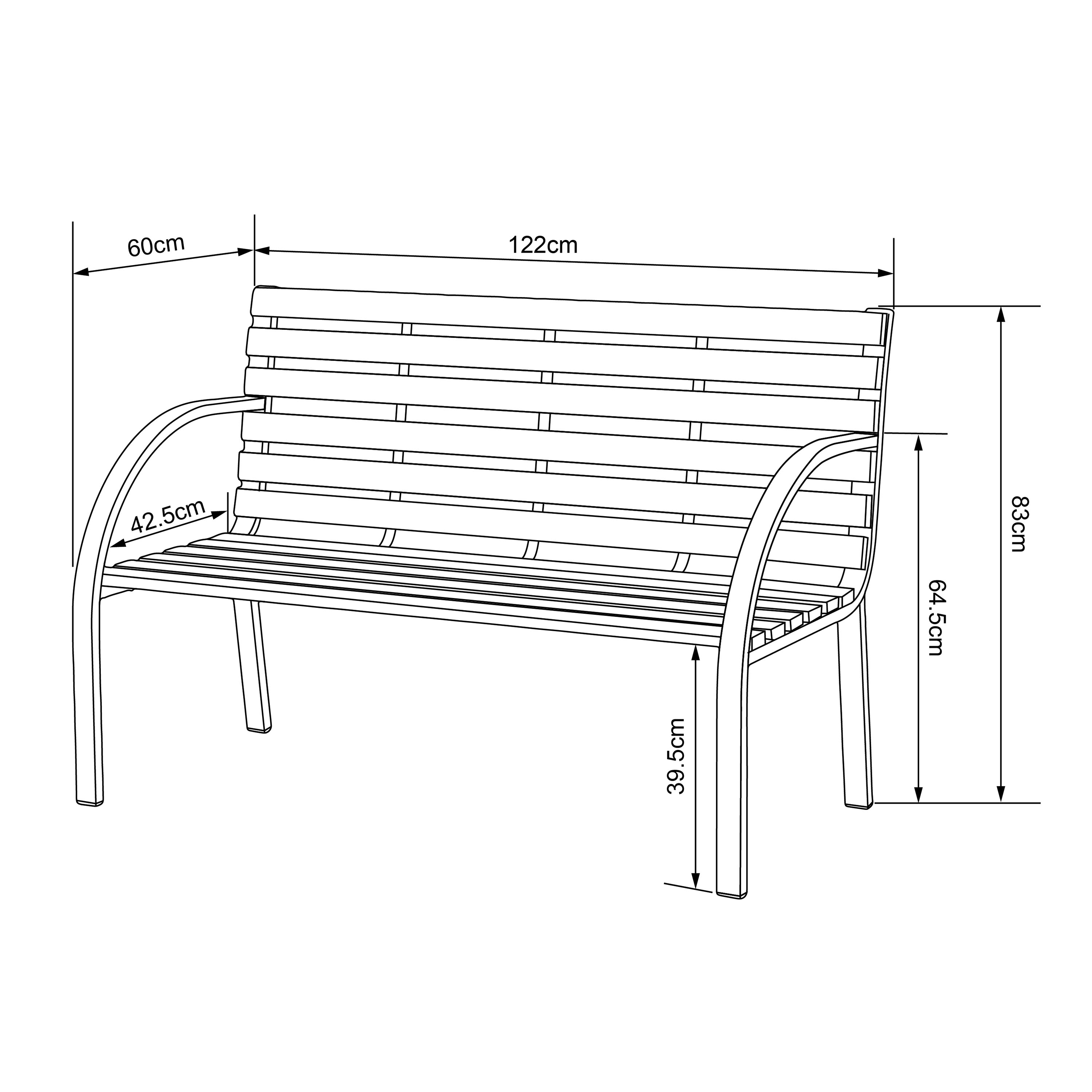 AXI Otis Wooden Bench with Matt Black Steel Frame