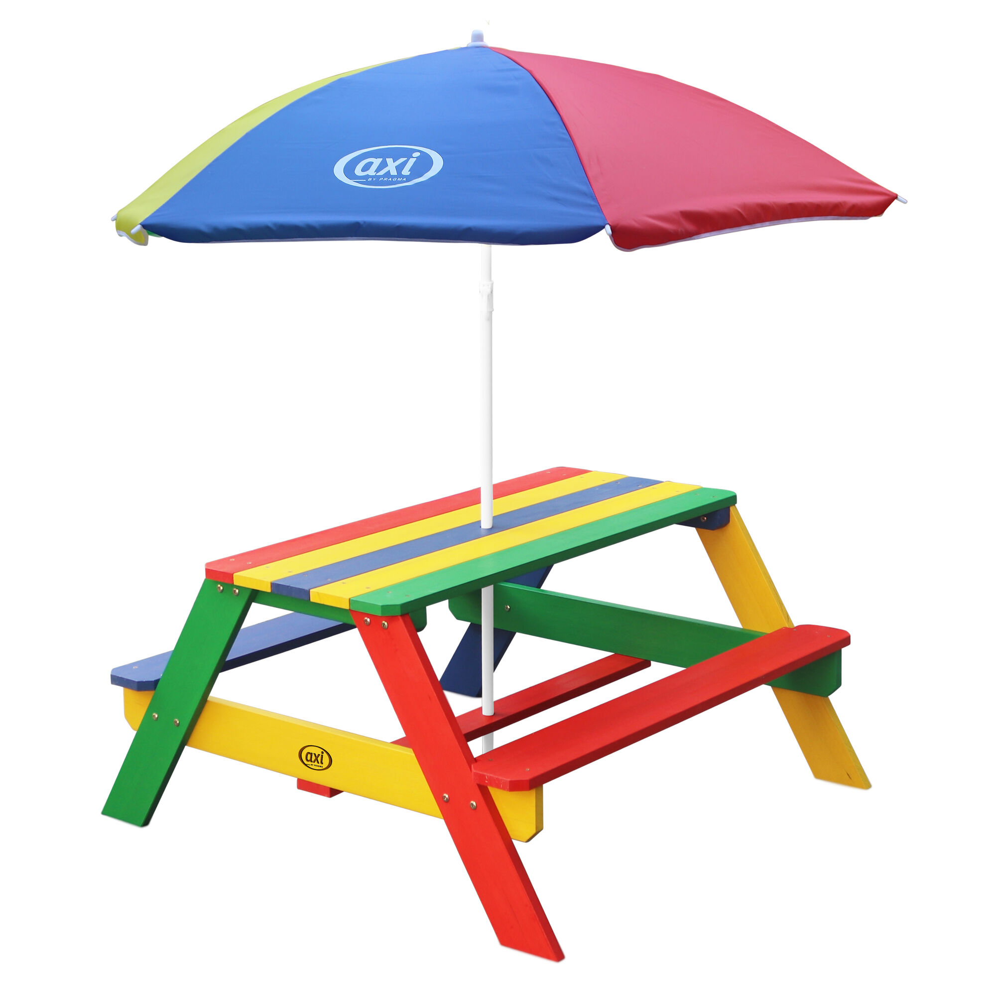 productfoto AXI Nick Picknicktafel Regenboog Parasol Regenboog