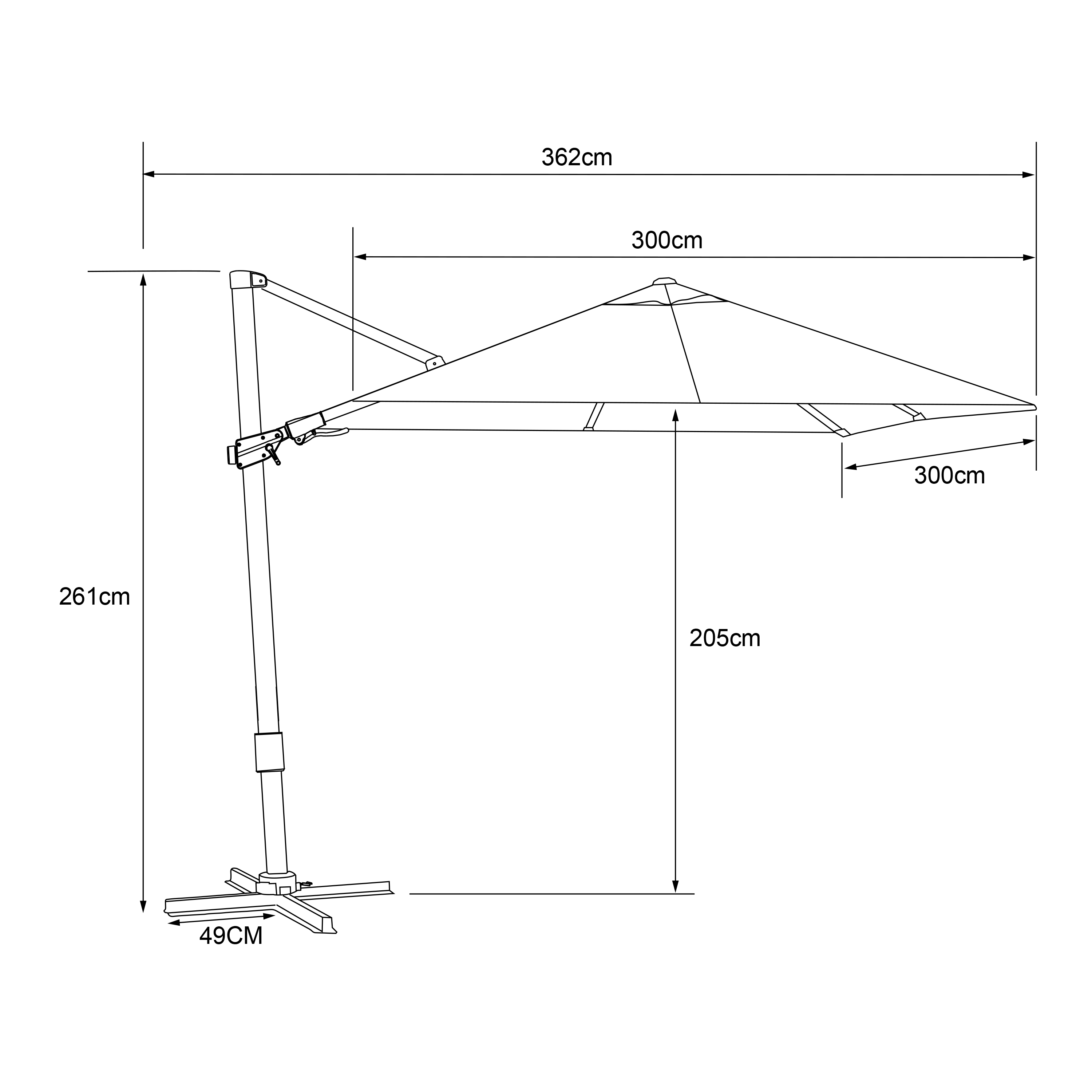 AXI Apollo Premium Cantilever Parasol 300x300cm - White/Taupe