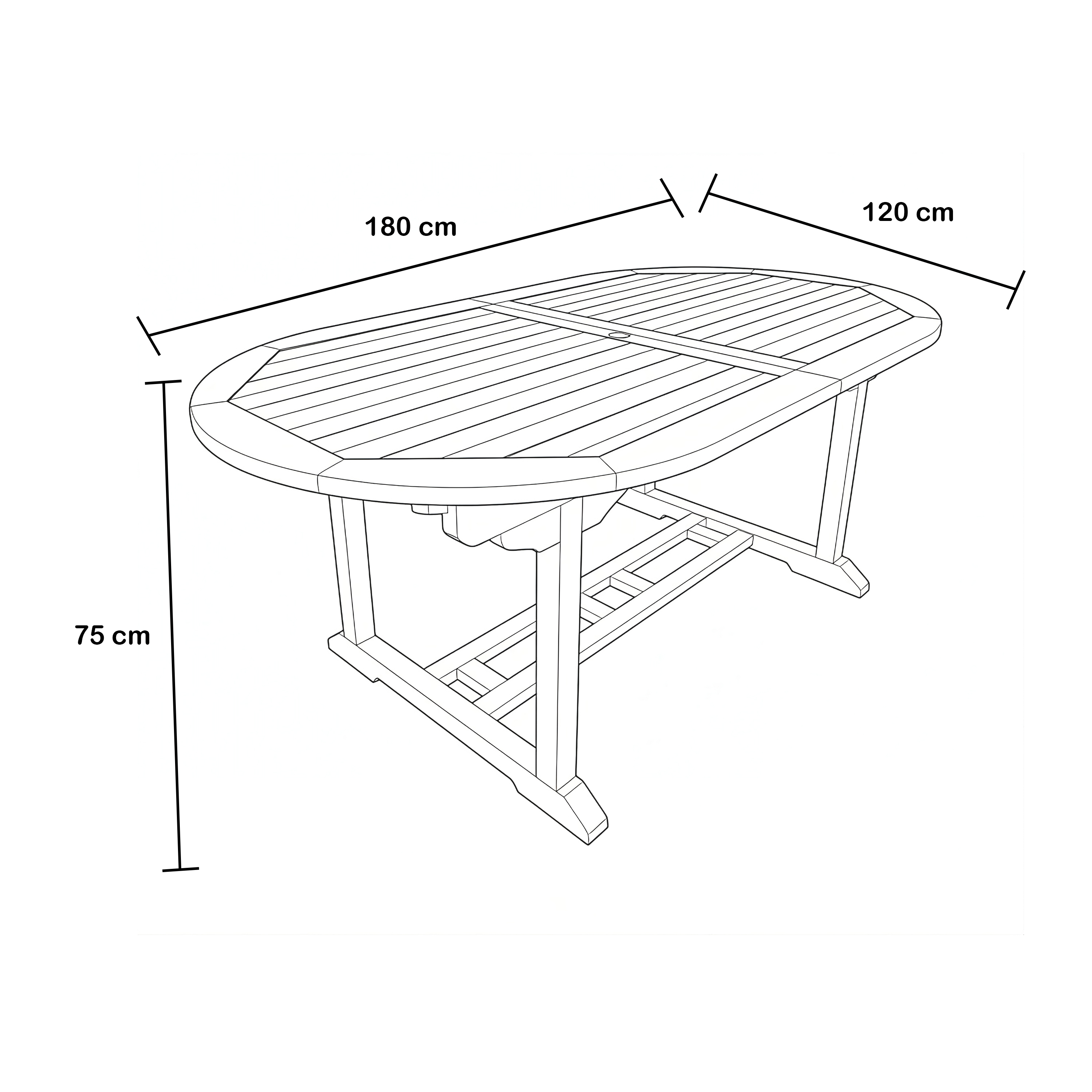 AXI Marzi/Nuria 180-240 cm Garden Set 7-piece Teak - Extendable