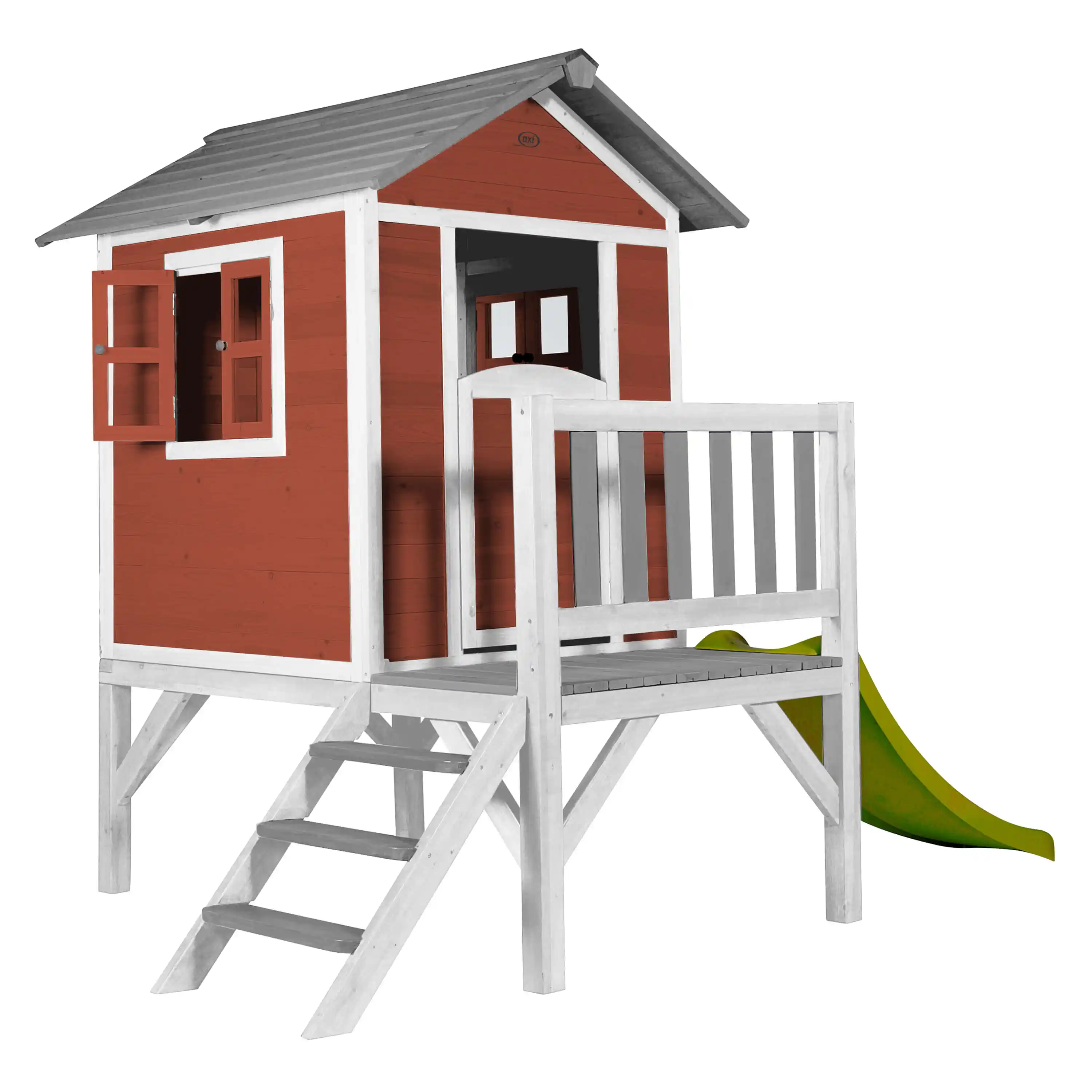 AXI Lodge XL Playhouse Scandinavian Red - Lime Green Slide