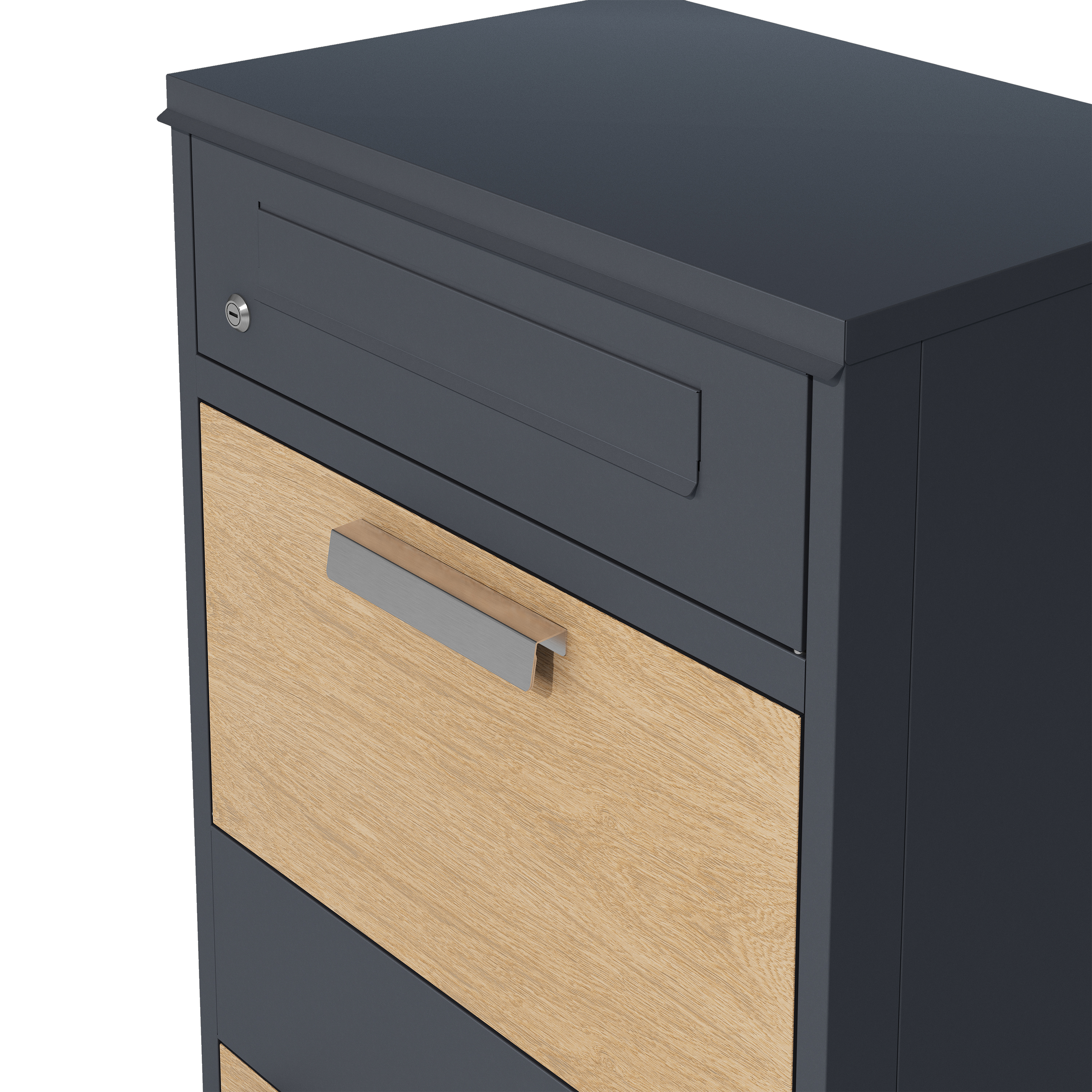 AXI Levi Metal Parcel Mailbox in Anthracite/Wood Look