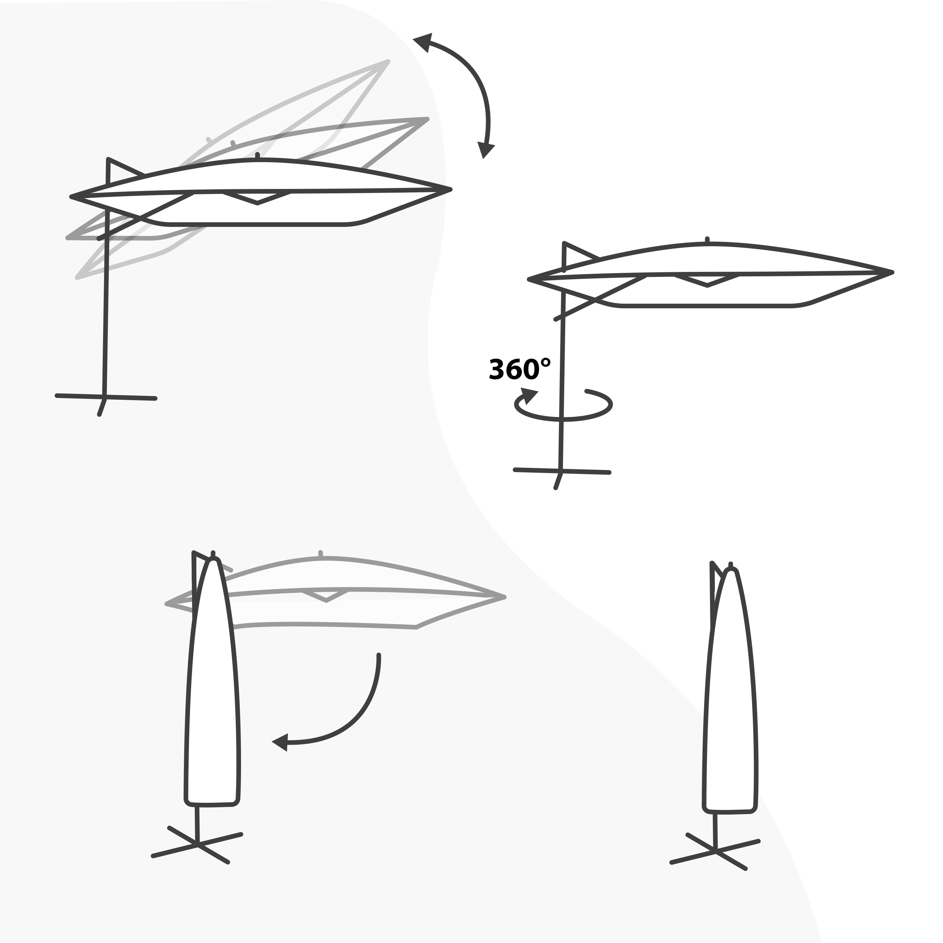 AXI Solea Cantilever Parasol Ø 300cm Anthracite/Grey