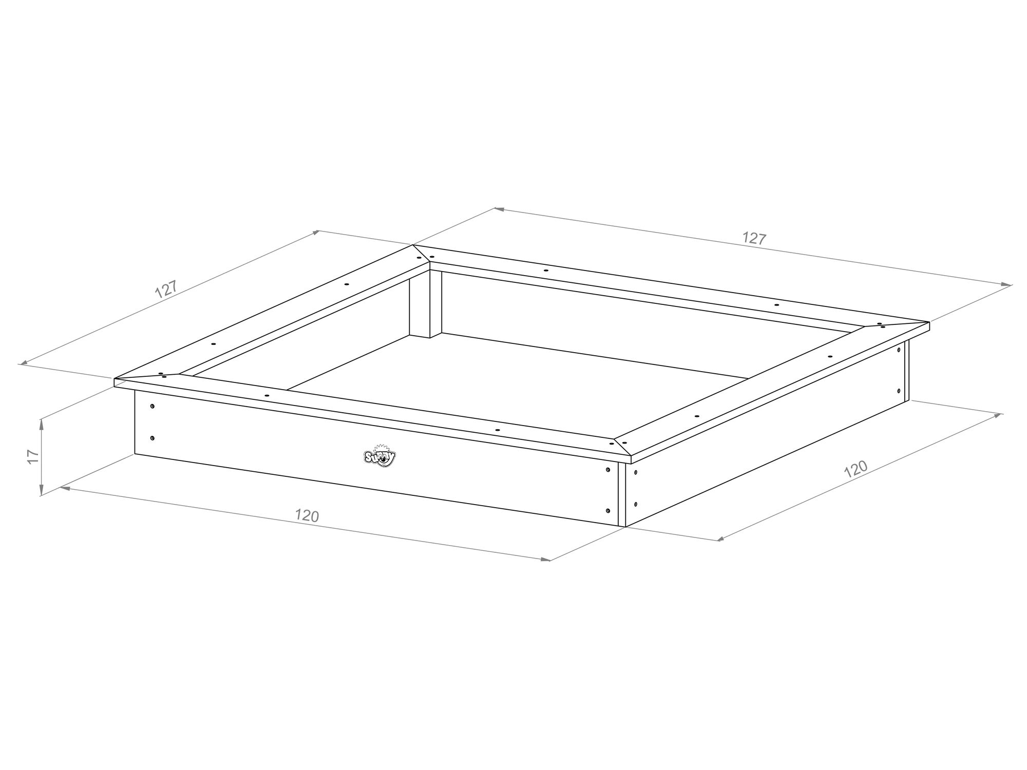 Sunny Sandy Sandbox with Race Track - Black/White