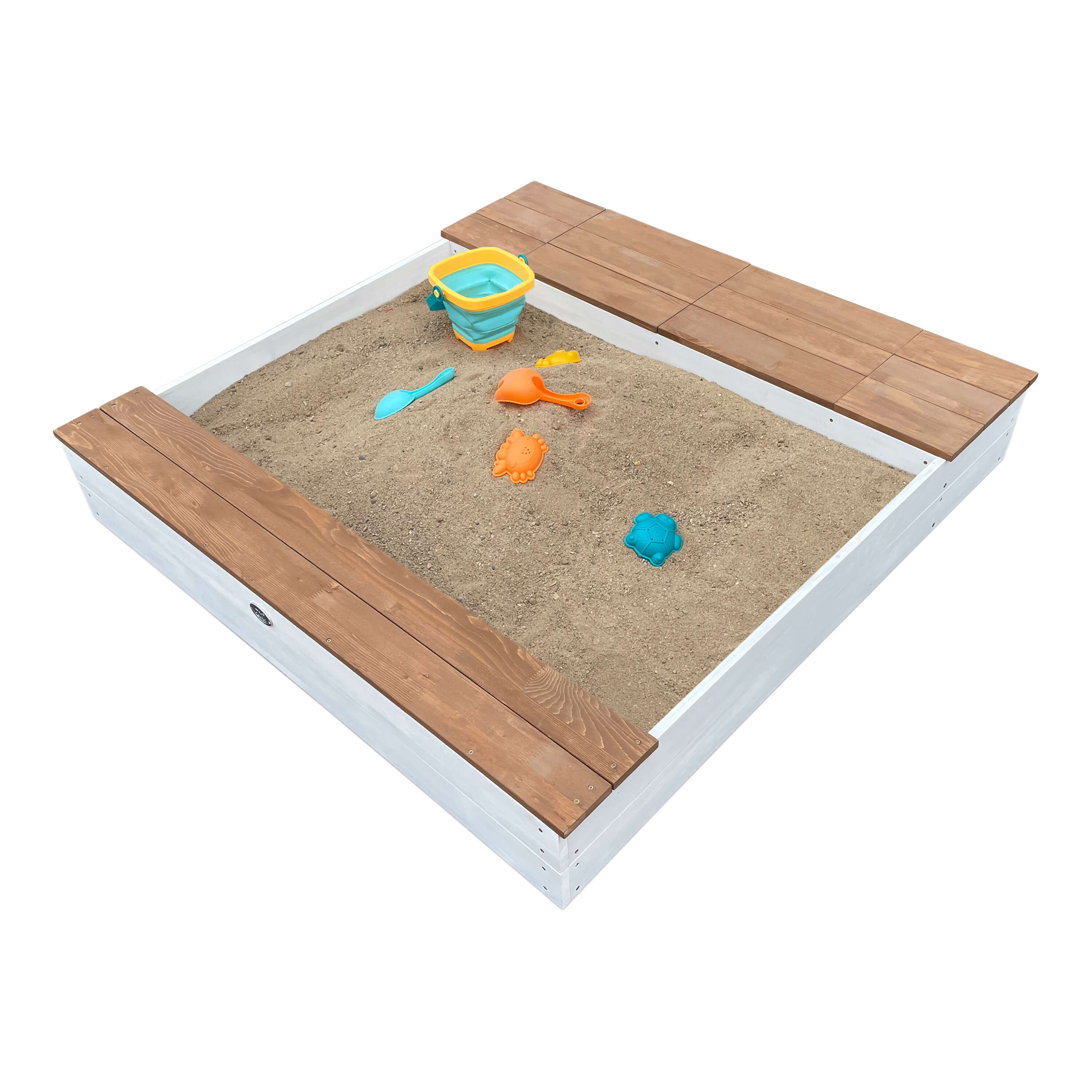 AXI Evy Sandbox with Bins and Storage - White/Brown