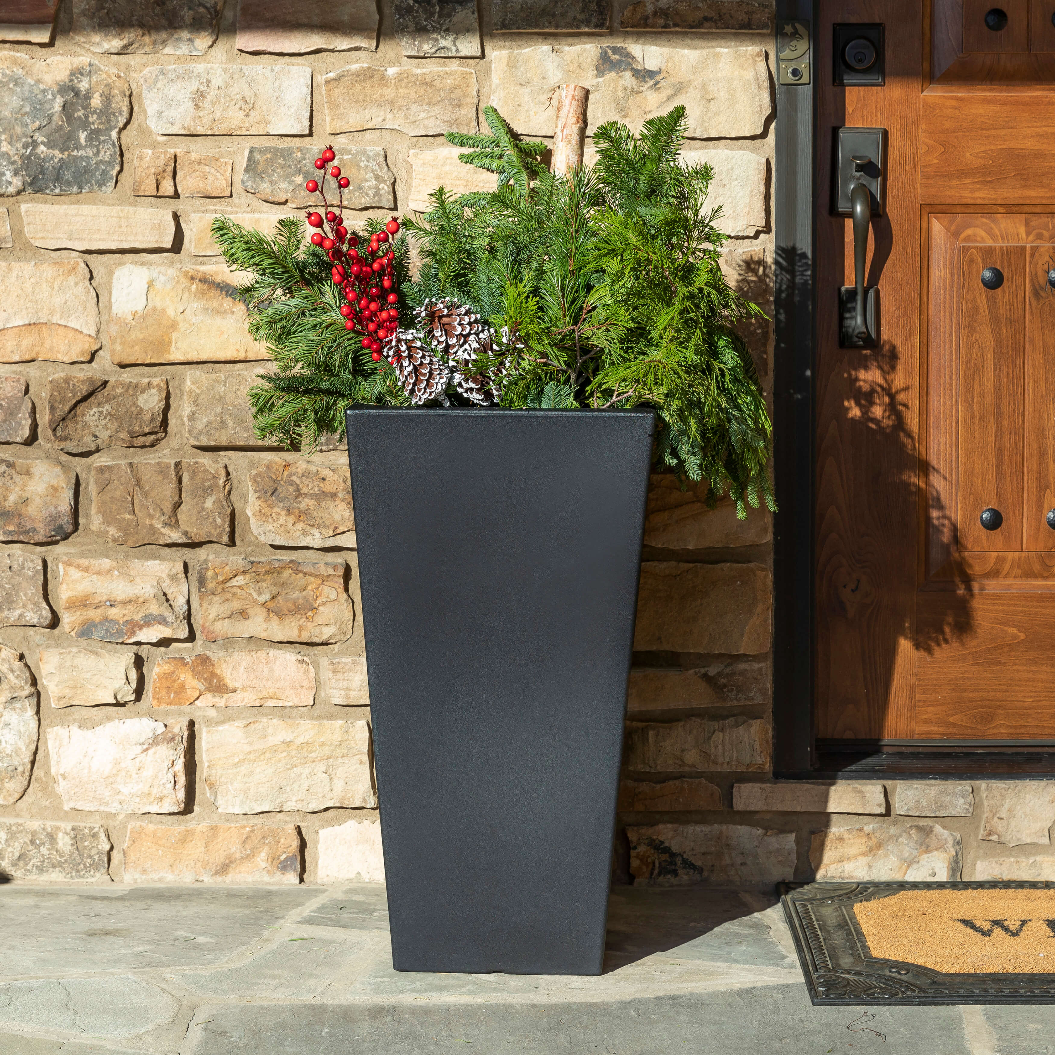 Step2 Tremont Square Conical Flower Pot Large - Onyx Black