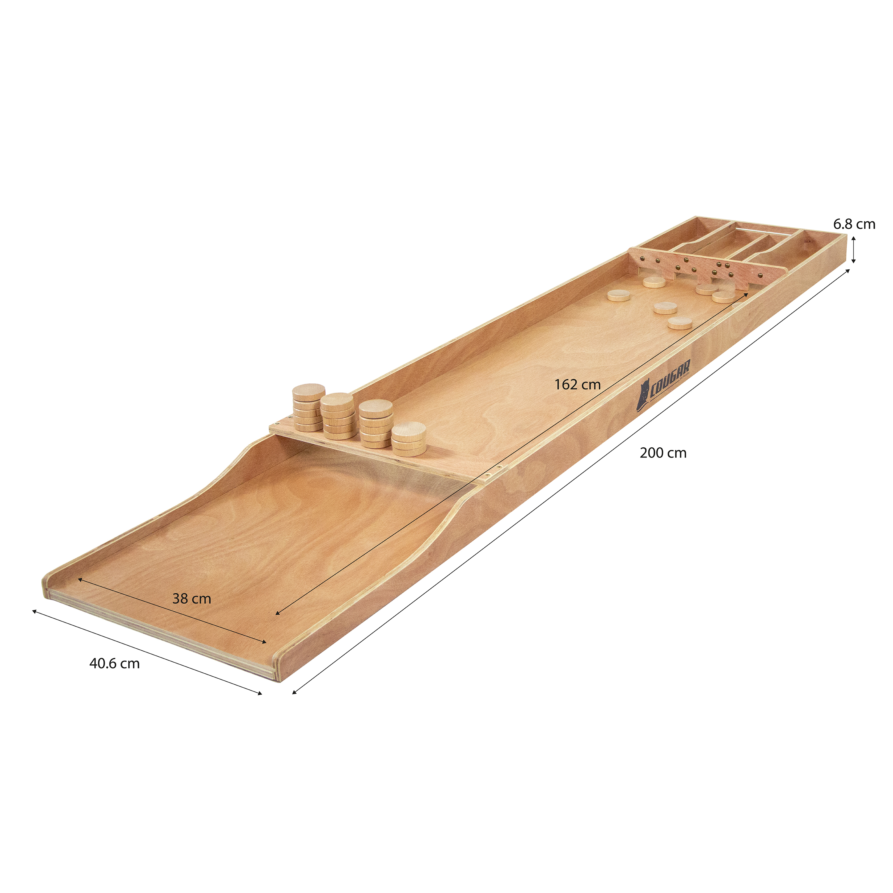 Cougar Dutch Shuffleboard Classic Competition Wood 200cm-8720365067693 Cougar Dutch Shuffleboard Classic Competition Wood 200cm