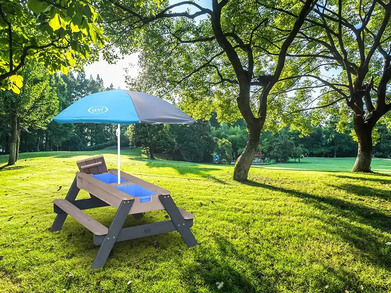 AXI Nick Sand & Water Picnic Table Anthracite/Grey with Umbrella