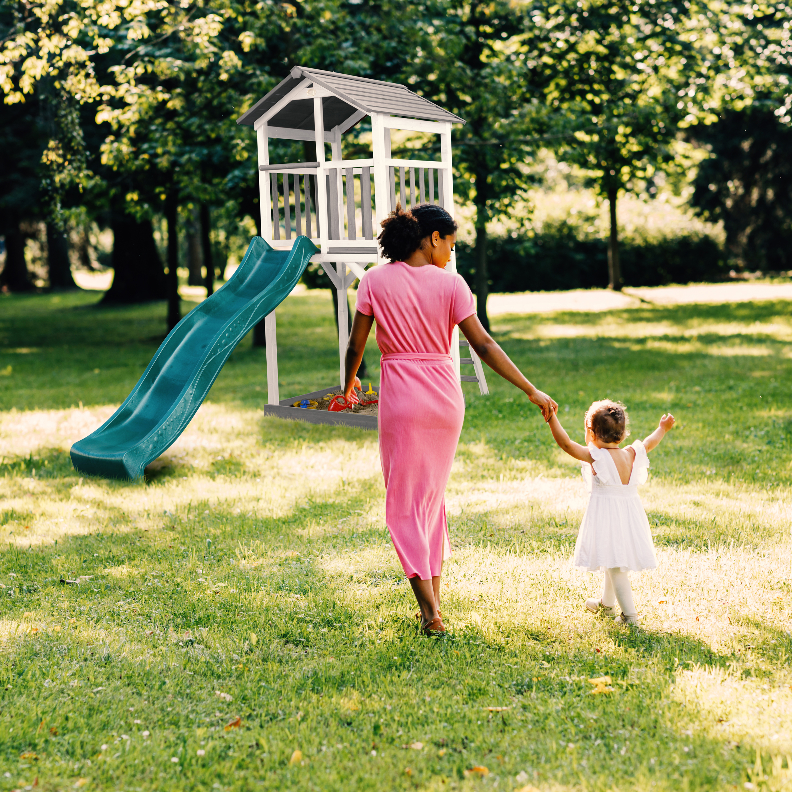 AXI Beach Tower Grey/White - Green Slide