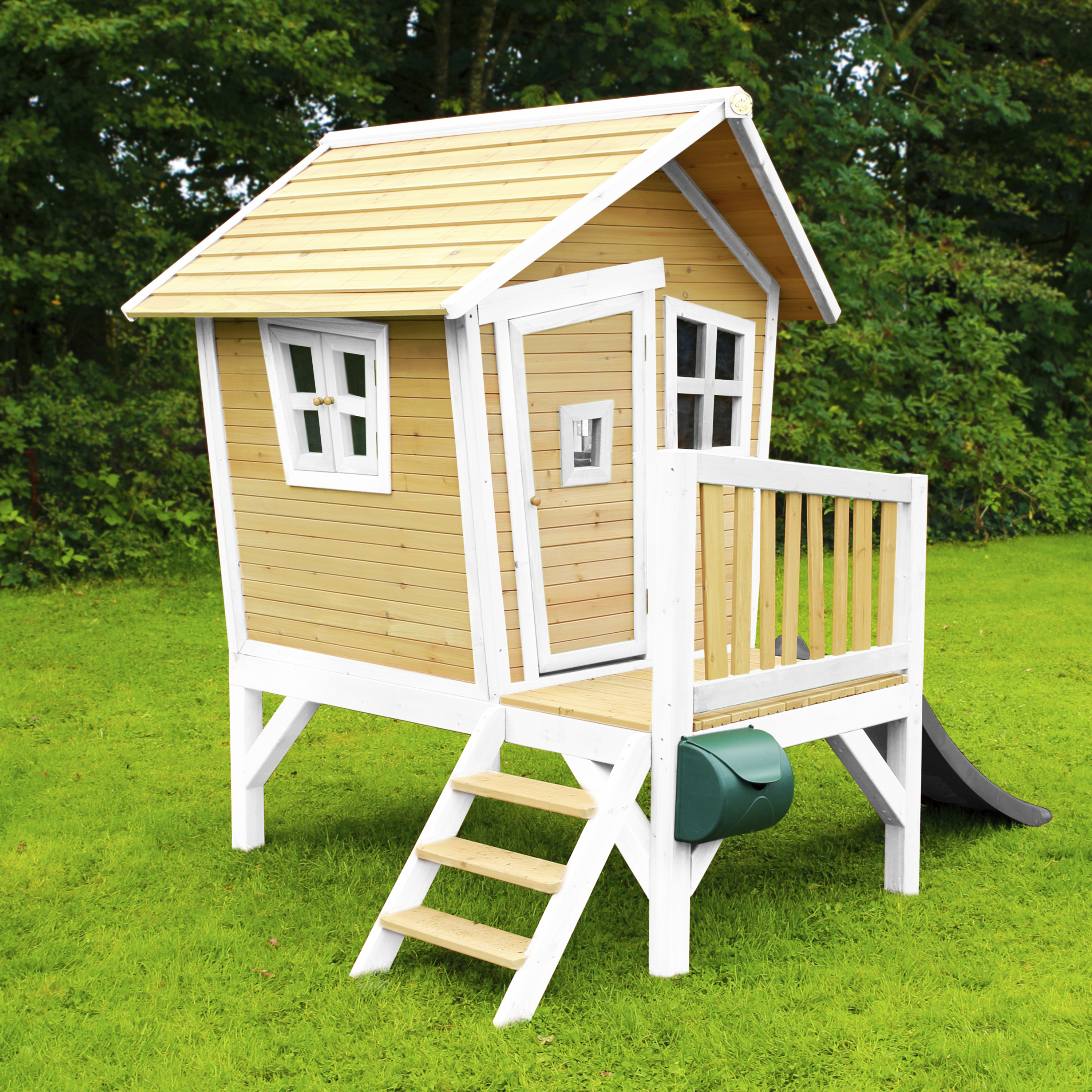 AXI Robin Playhouse Brown/White - Grey Slide