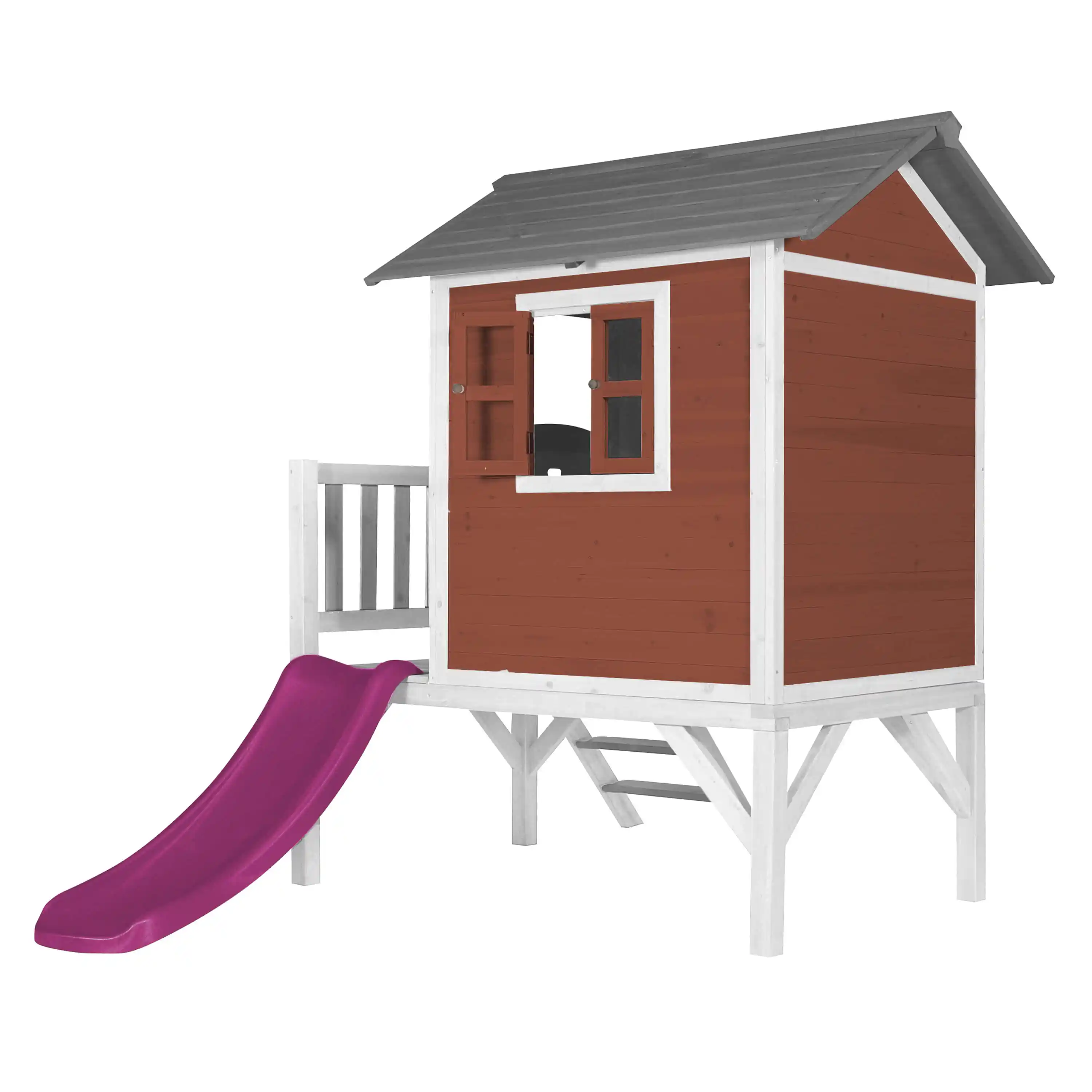 AXI Lodge XL Playhouse Scandinavian Red - Purple Slide