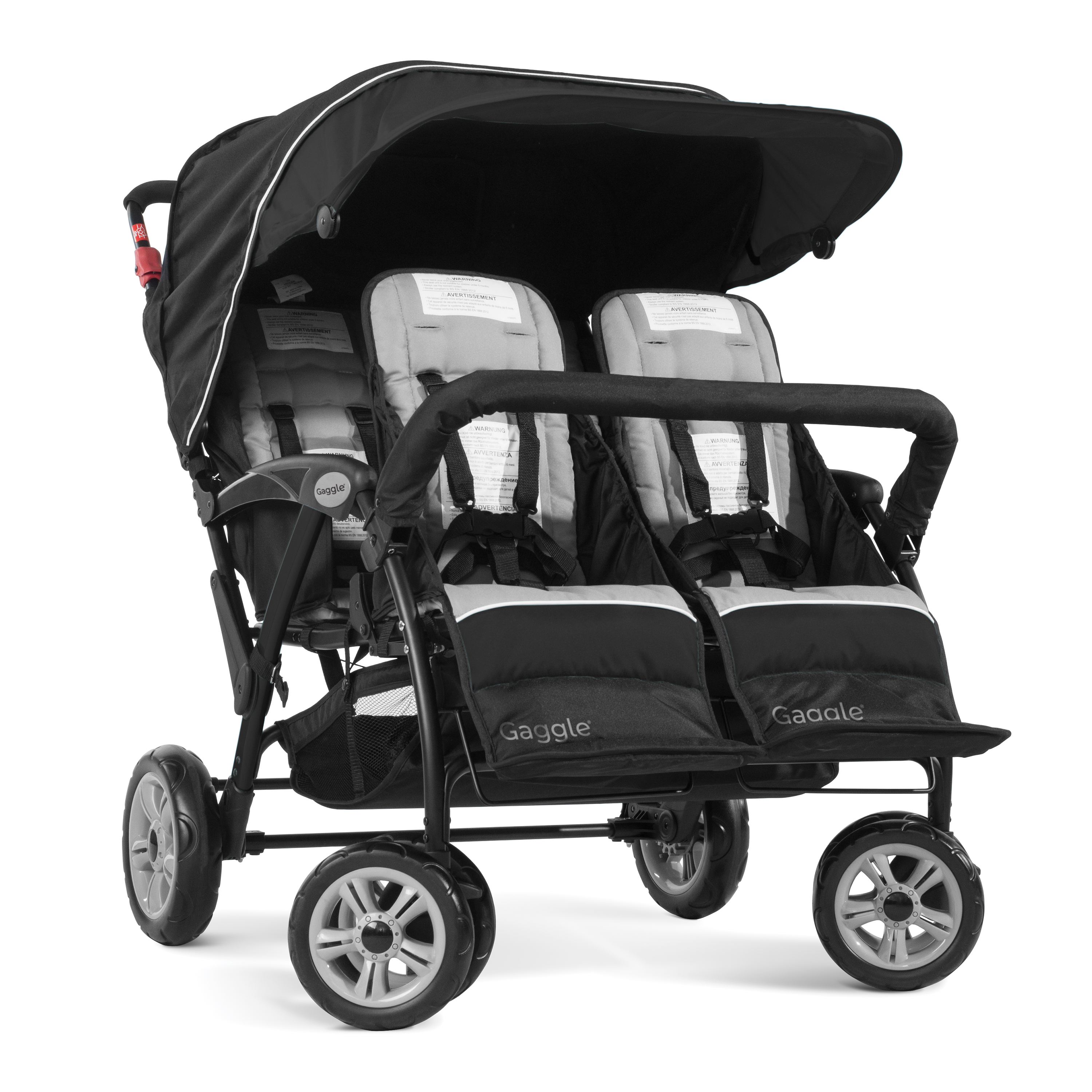 Gaggle Odyssey 4x4 Quad Stroller for 4 Children - Black