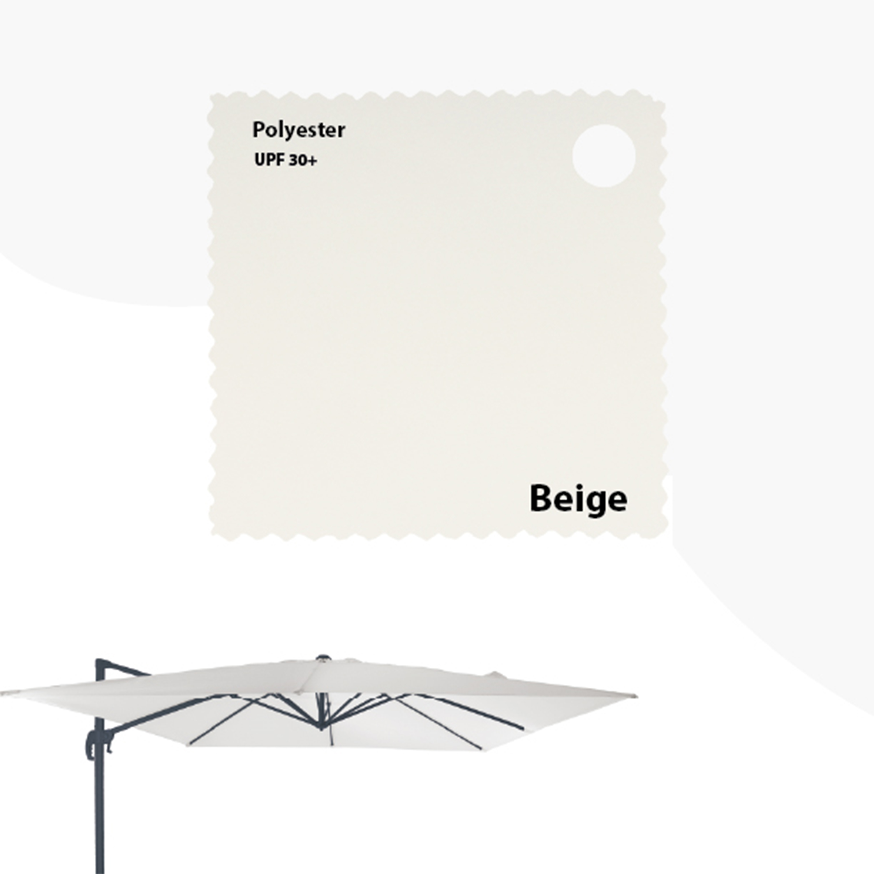 AXI Nima Cantilever Parasol 300x300 cm incl. Parasol Base with Wheels Anthracite/Beige – Complete Set