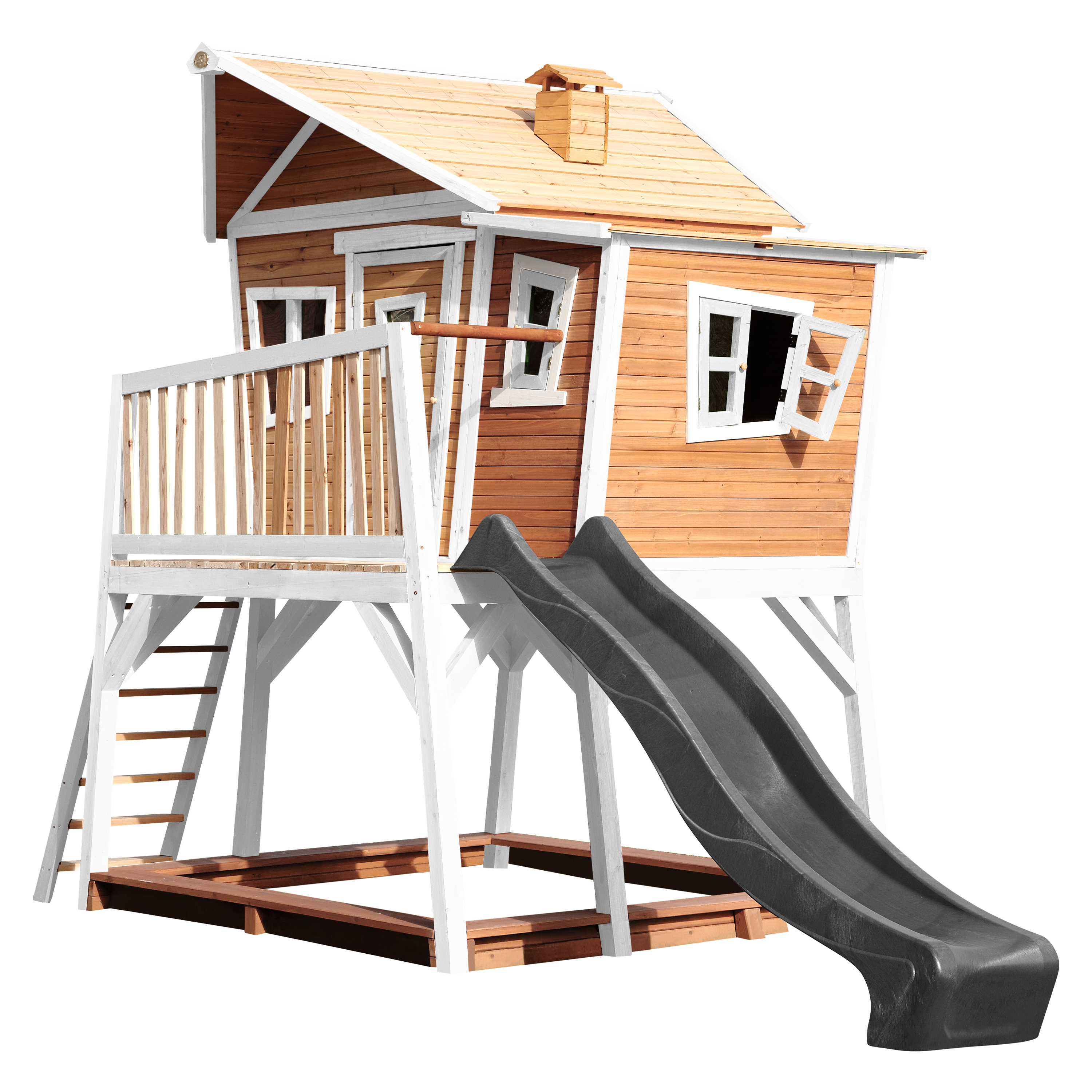 AXI Max Playhouse Brown/White - Grey Slide