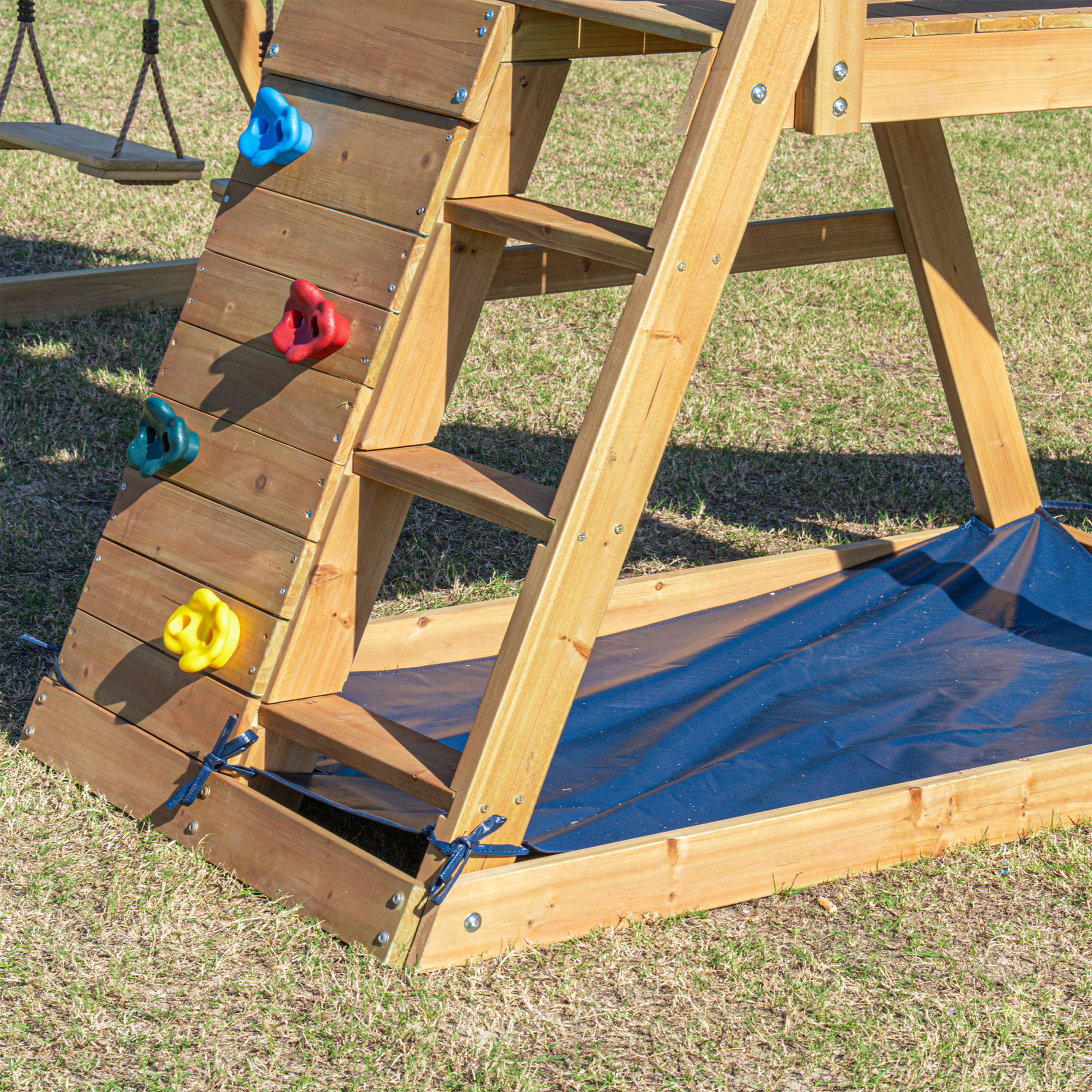 AXI Mia Climbing Frame with Double Swing Set – Red Slide