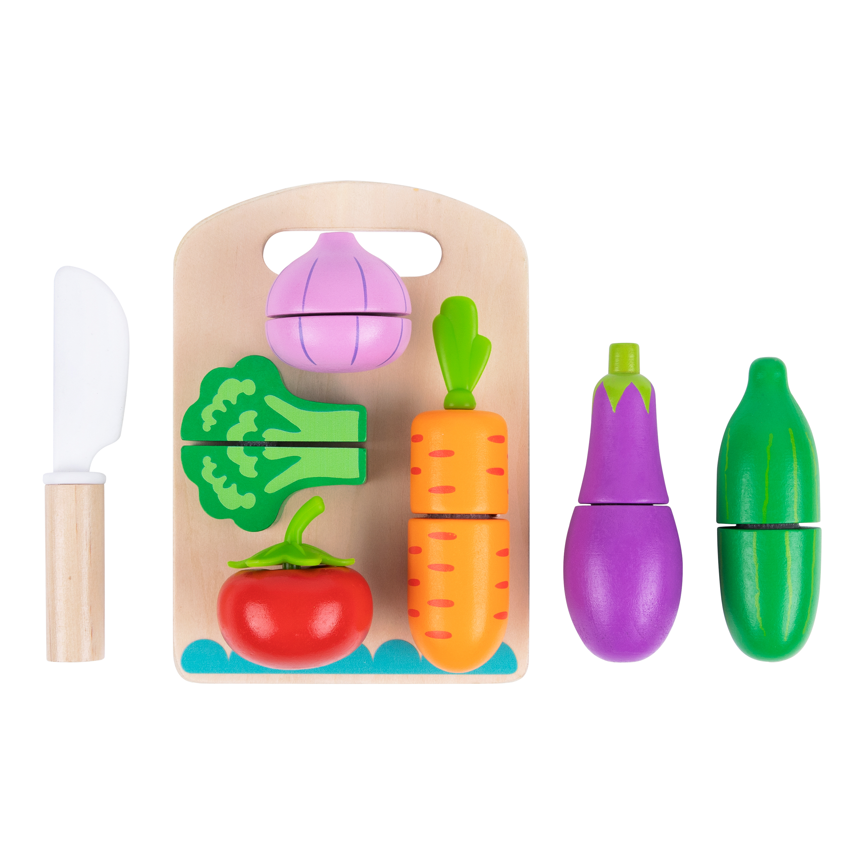 Tooky Toy Wooden Cutting Play Set Vegetables