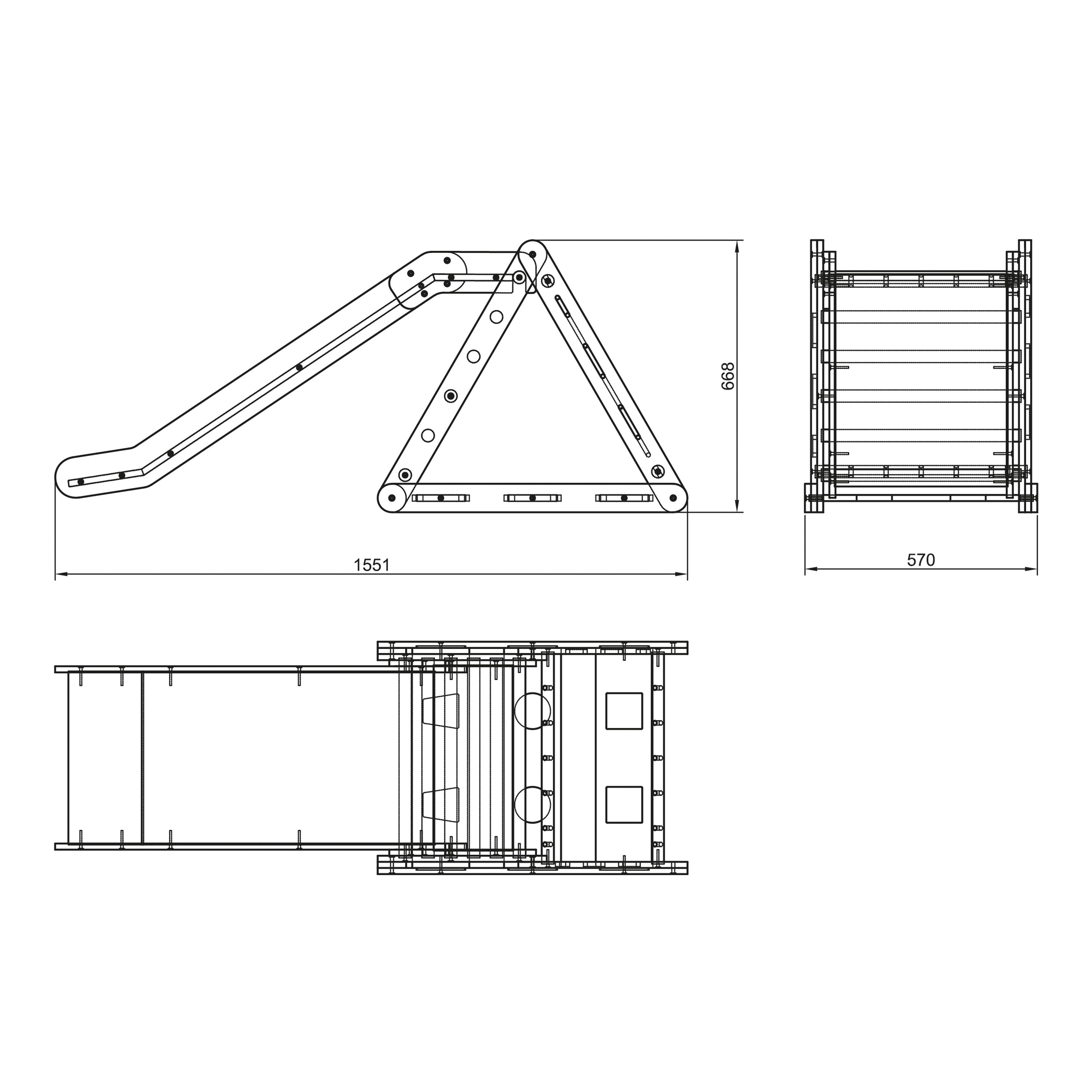 Sunny Sammie 2-in-1 Wooden Climbing Triangle with Slide - Natural