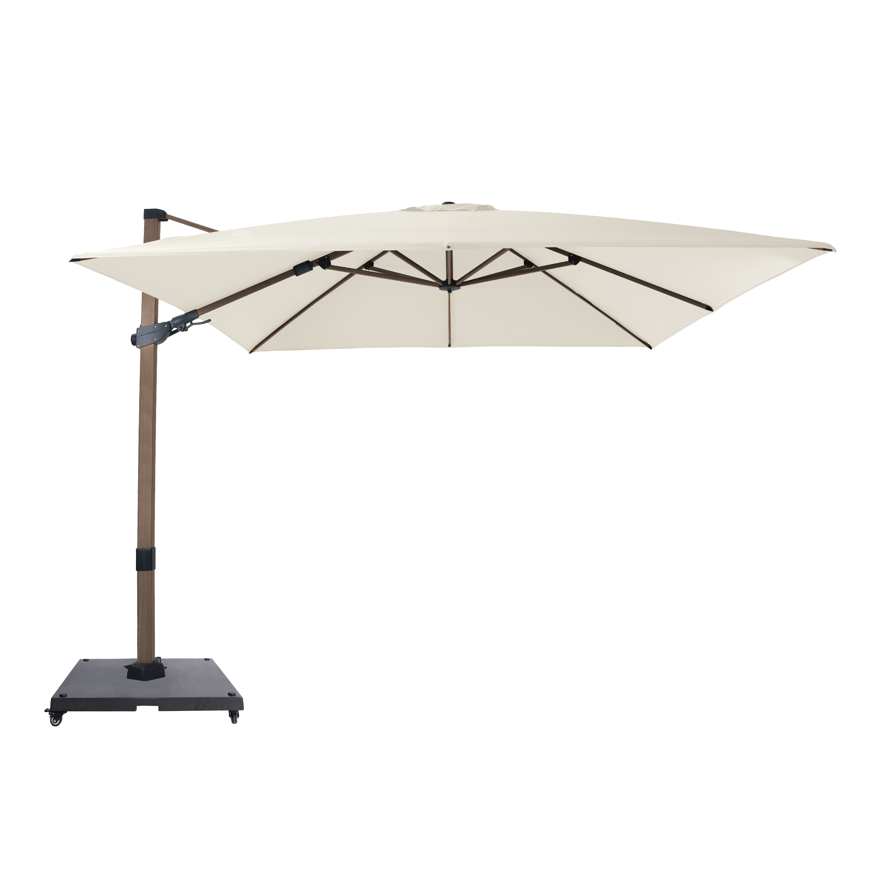 AXI Apollo Premium Cantilever Parasol 300x300cm incl. granite base with wheels Oaklook/Beige – Complete set