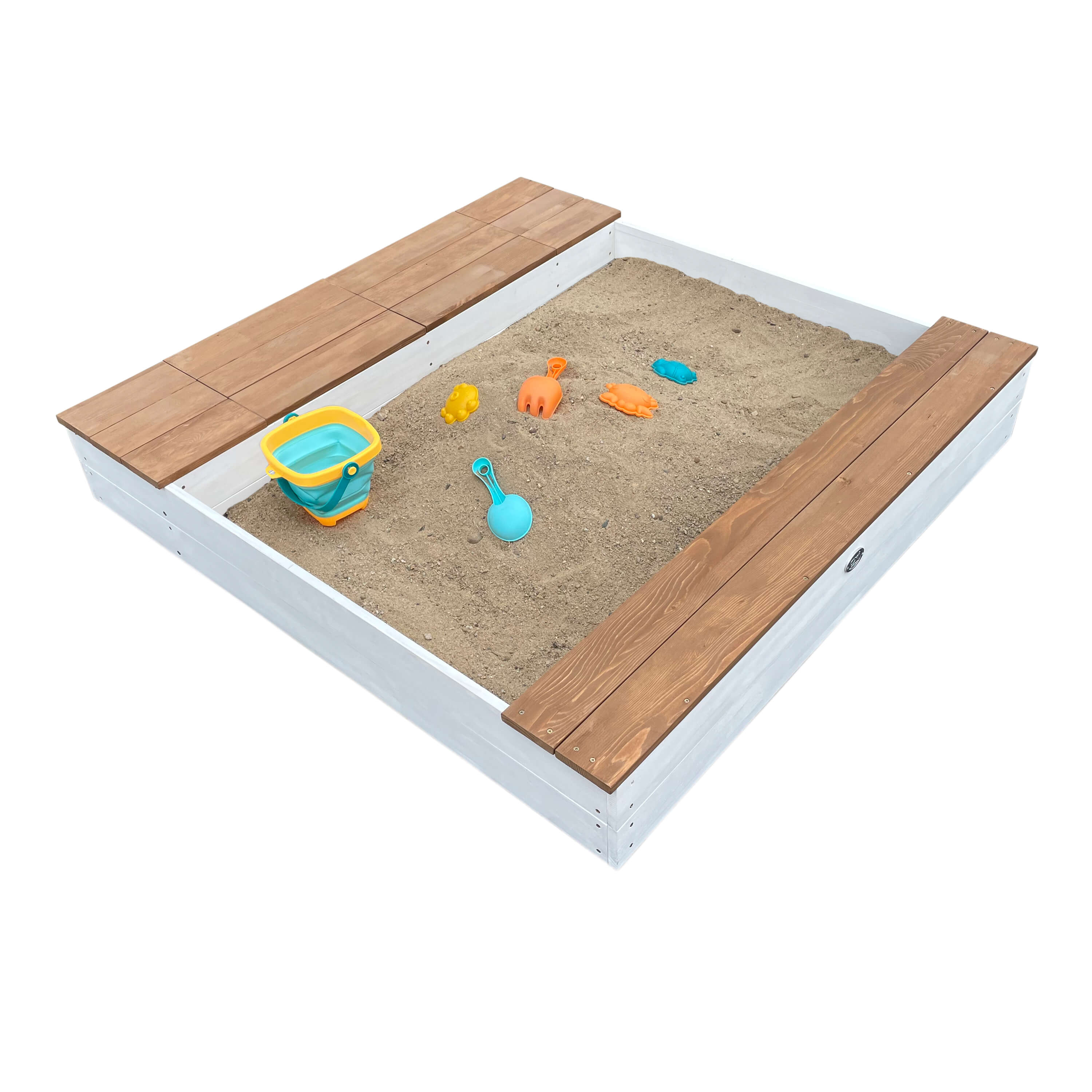 AXI Evy Sandbox with Bins and Storage - White/Brown