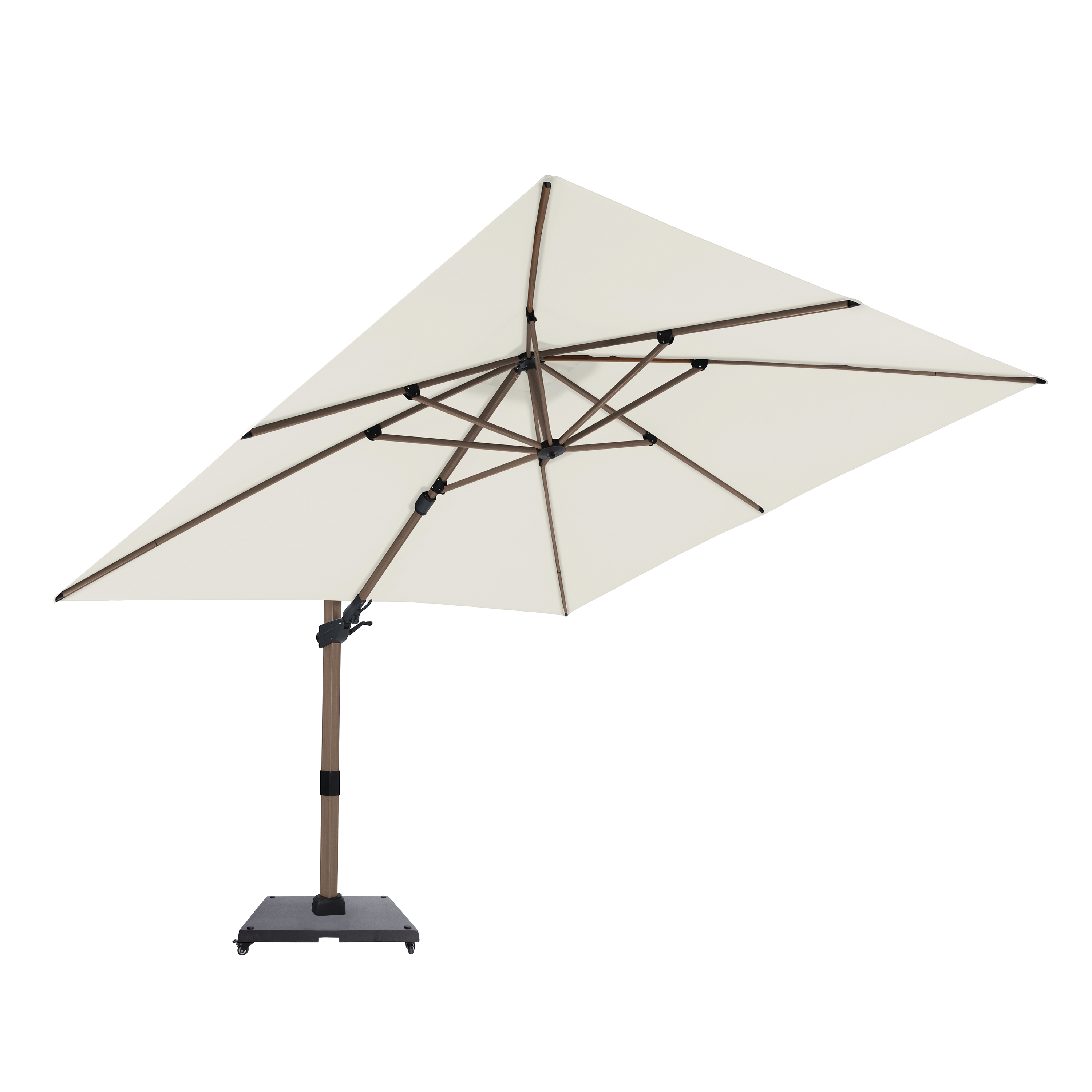 AXI Apollo Premium Cantilever Parasol 300x300cm incl. granite base with wheels Oaklook/Beige – Complete set