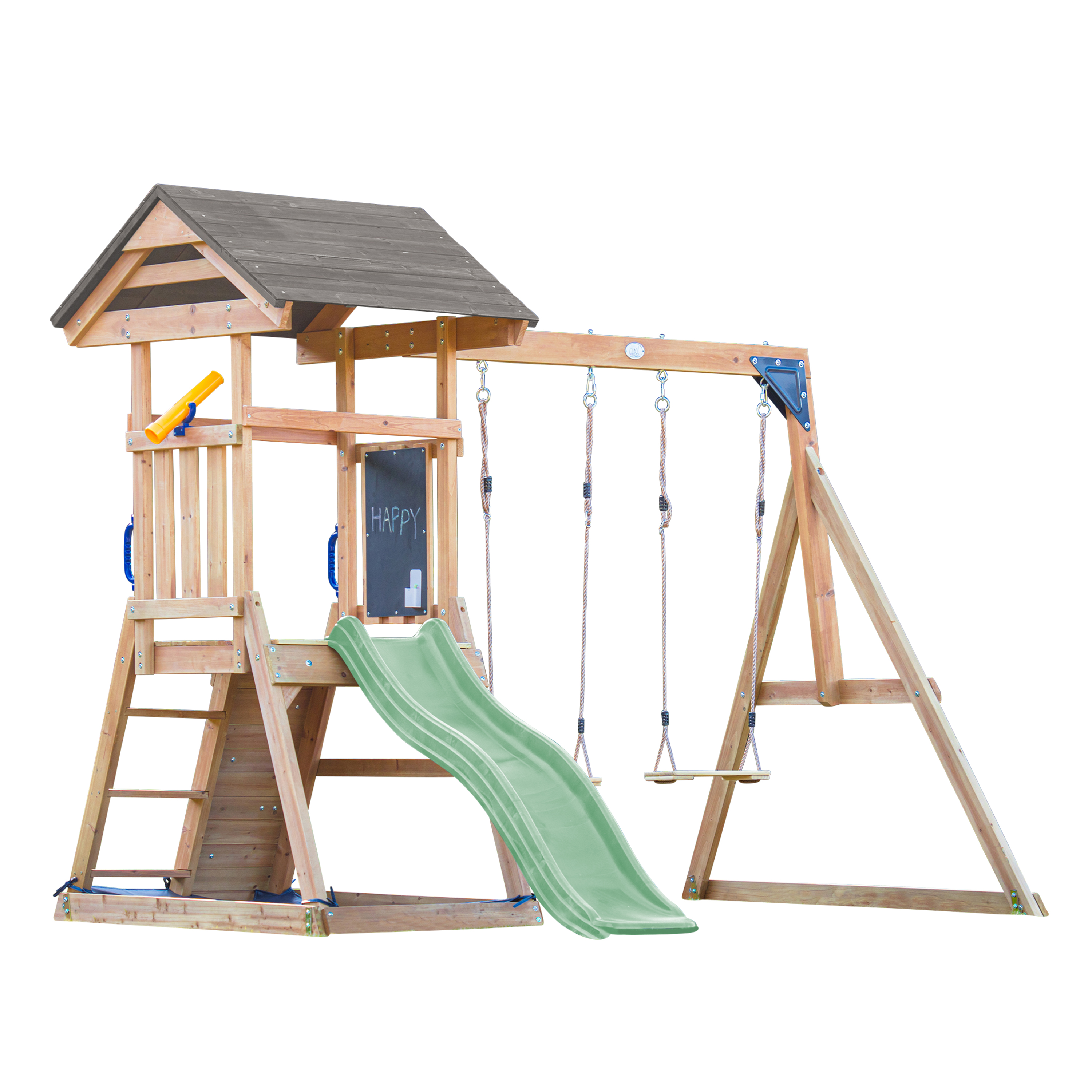 AXI Mia Climbing Frame with Double Swing Set – Pastel Green Slide