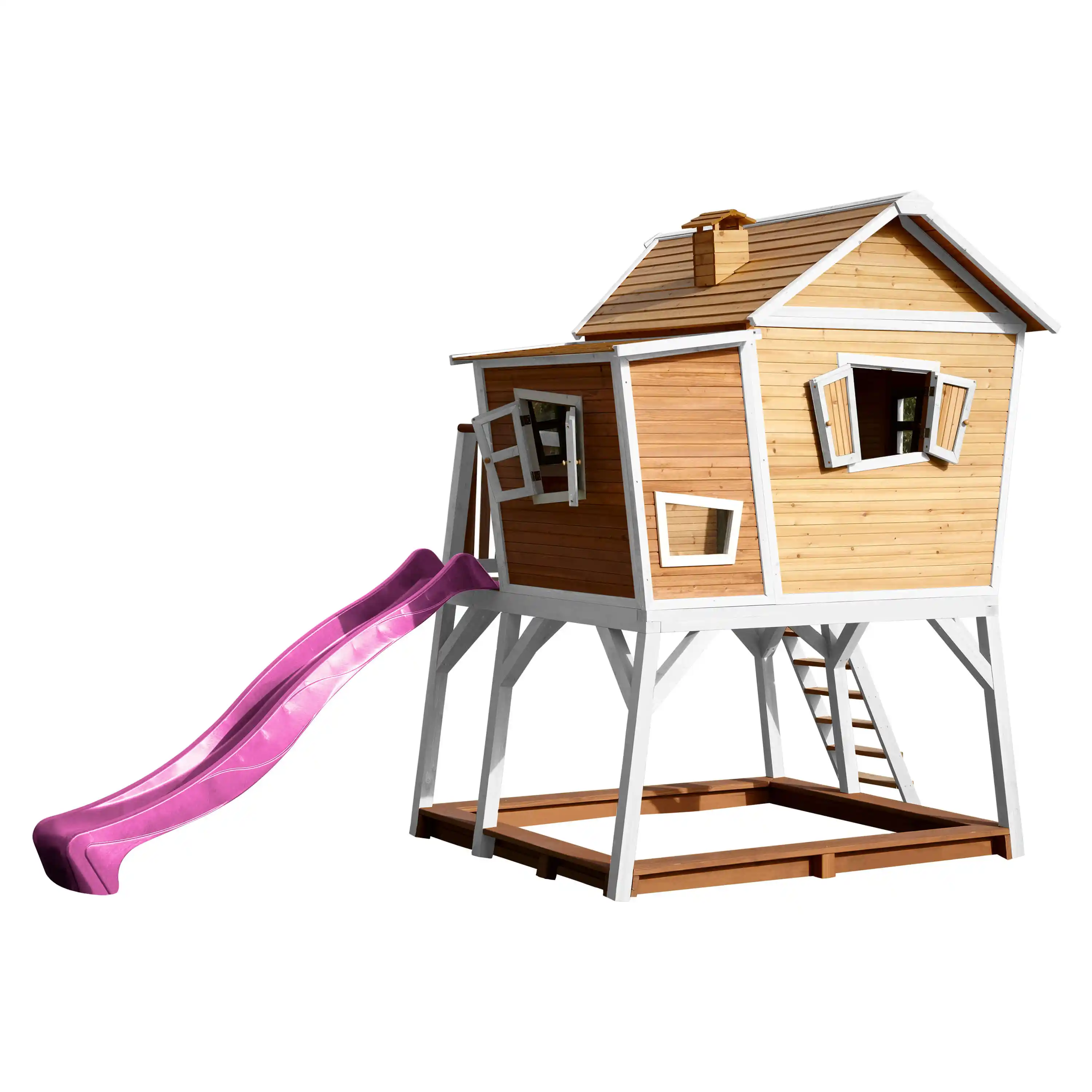 AXI Max Playhouse Brown/White - Purple Slide