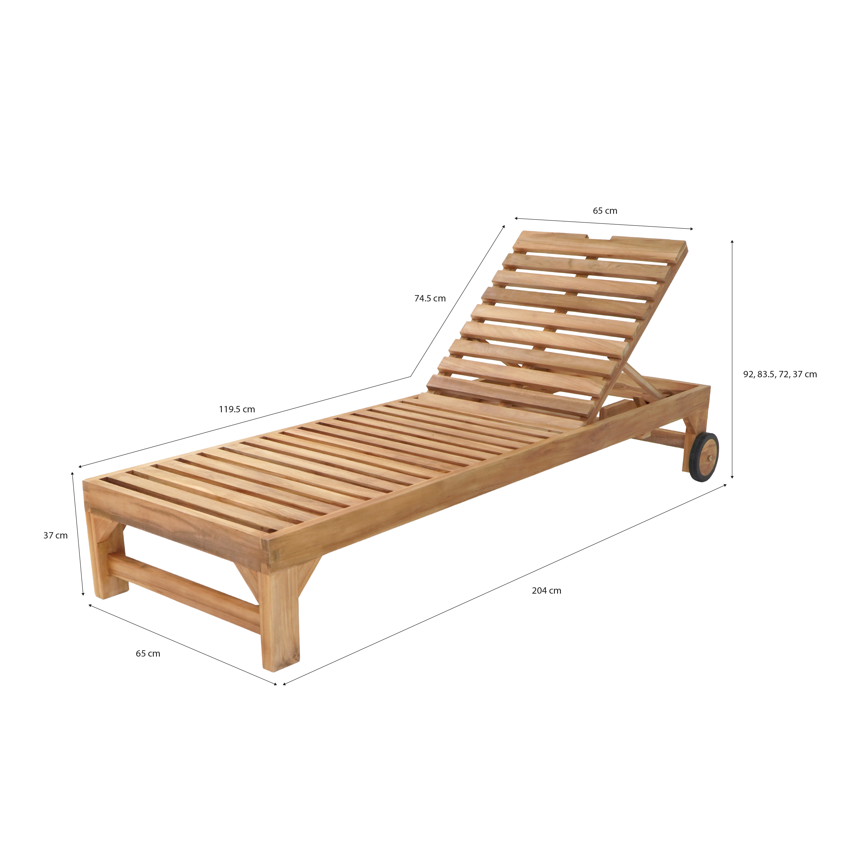 AXI Rama Sunbed with cushion - Teak